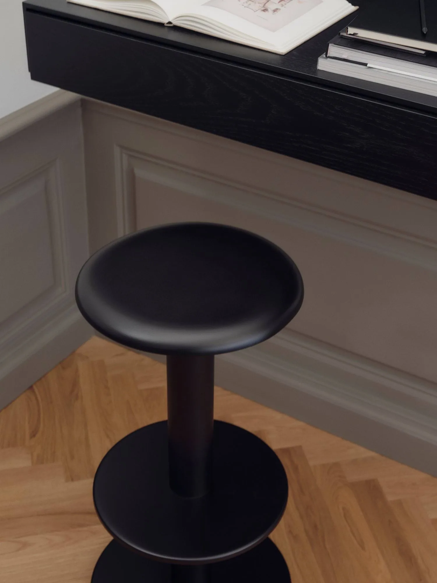 Coupe σκαμπό μπαρ, Black, 76 εκ. New Works