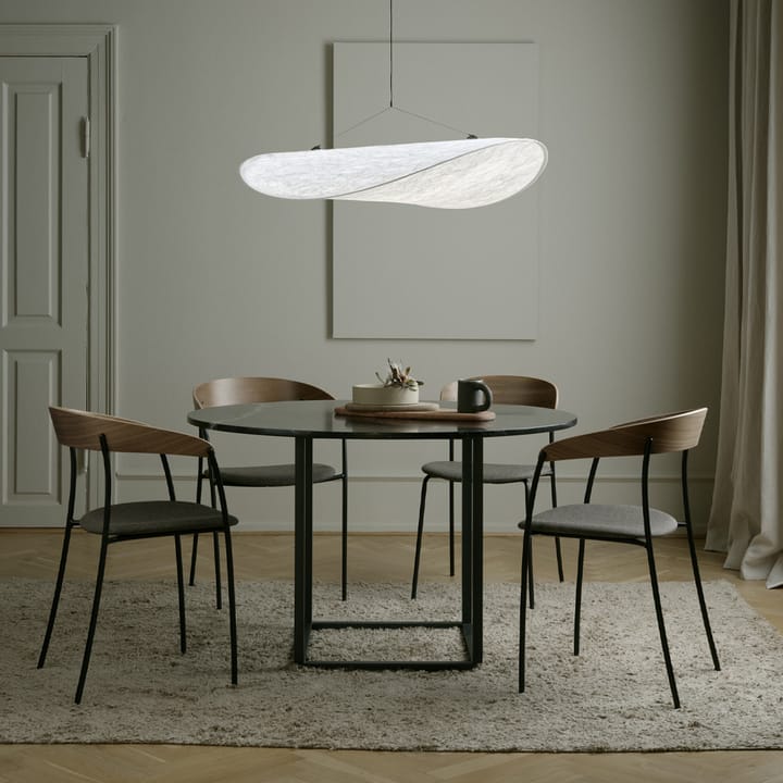 Τραπεζαρία Florence (στρογγυλό), καρυδιά, ø120 cm, μαύρη βάση New Works
