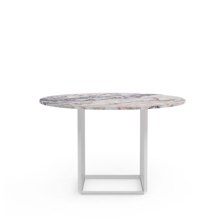 Τραπεζαρία Florence (στρογγυλό), white viola marble, διάμετρος 120 εκατοστά, λευκή βάση New Works