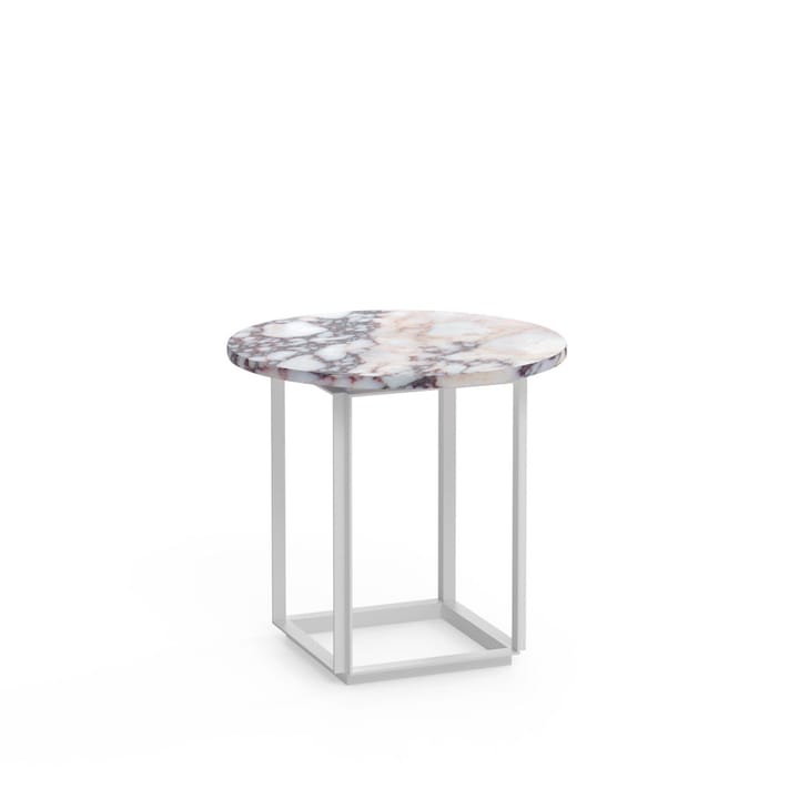 Κομοδίνο Florence, white viola marble, ø50 εκ., λευκό υποστήριγμα New Works