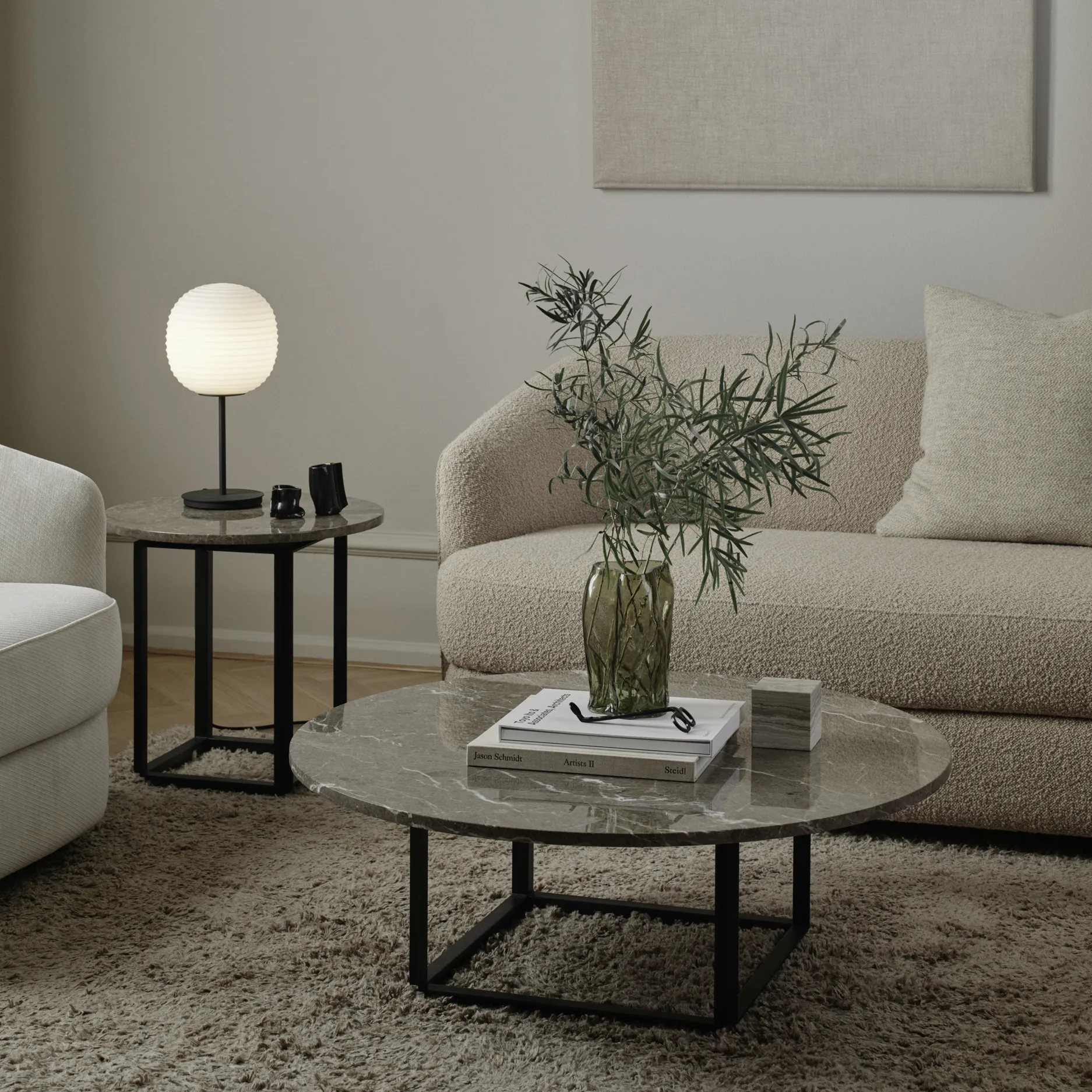 Lantern επιτραπέζιο φωτιστικό μικρό, Παγωμένο λευκό οπαλίνα New Works