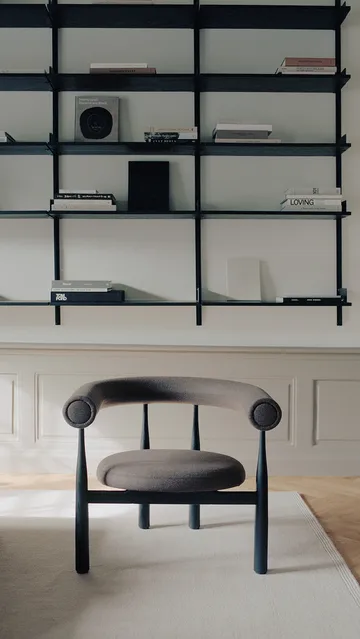 Καρέκλα lounge Bukowski - Black, Wooly Plus 1008 - New Works