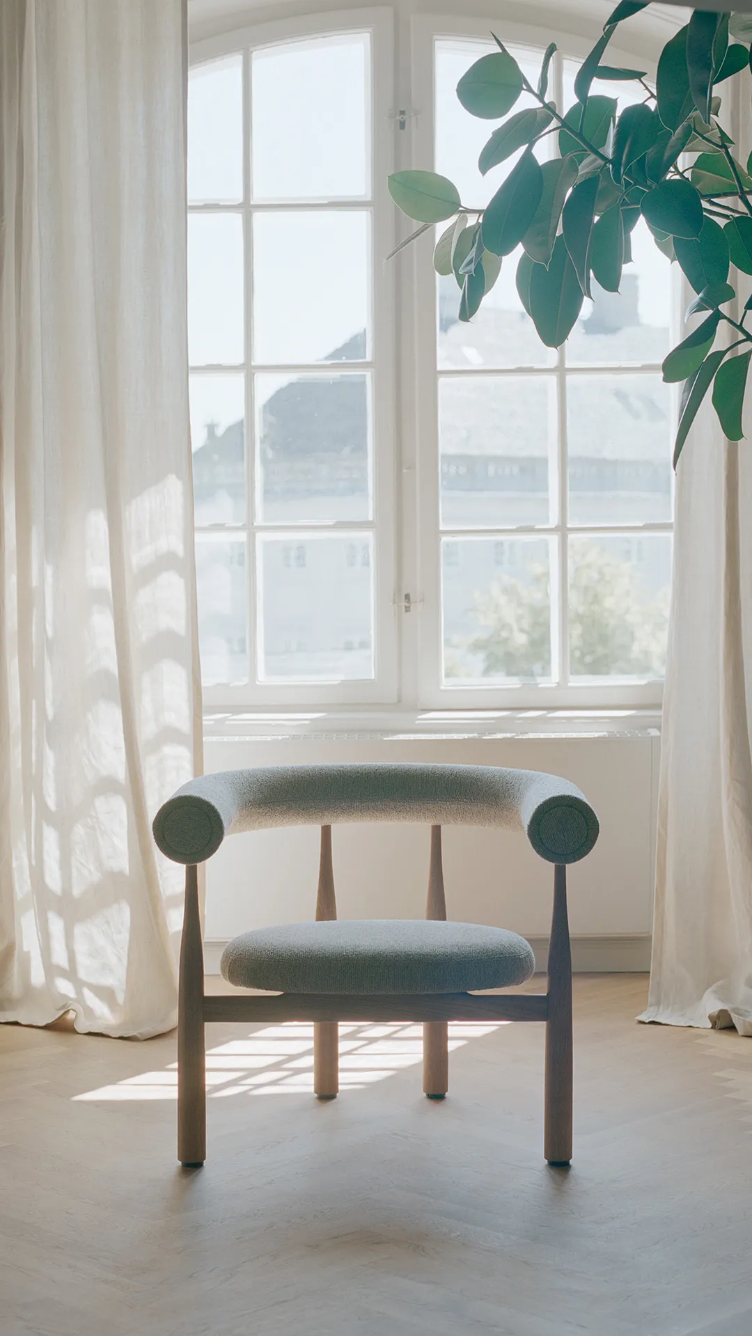 Καρέκλα lounge Bukowski, Oak, Moss 17 New Works