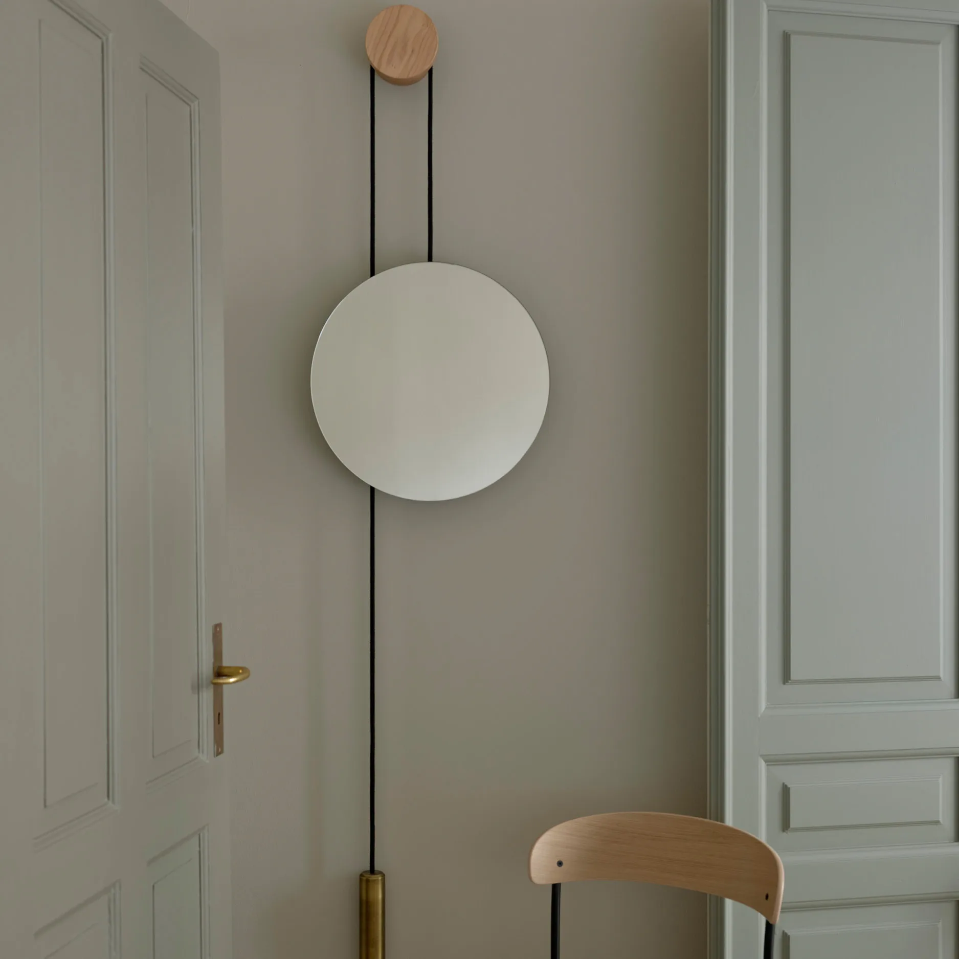 Rise and Shine καθρέφτης, Φυσική δρυς-ορειχάλκινο βάρος New Works