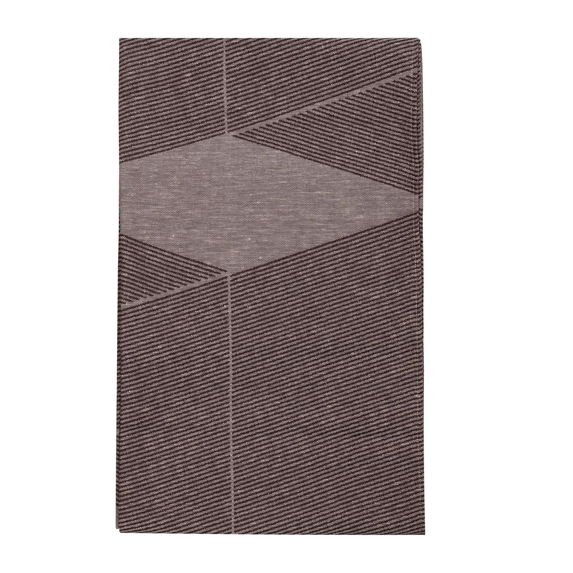 Γεωμετρικό τραπεζομάντιλο 147x250 cm, Καφέ-λευκό NJRD
