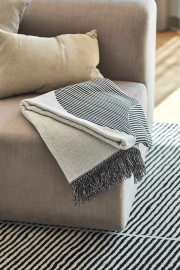 Circles βαμβακερό ριχτάρι 130x185 cm - μαύρο - NJRD