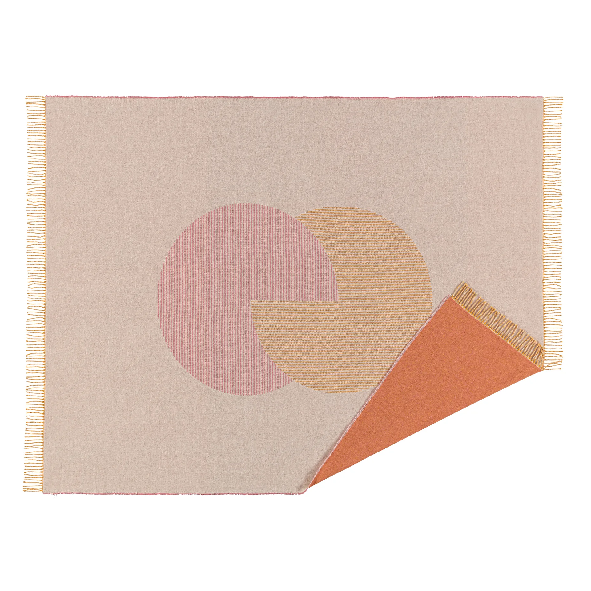 Circles βαμβακερό ριχτάρι 130x185 cm, φυσικό λευκό NJRD