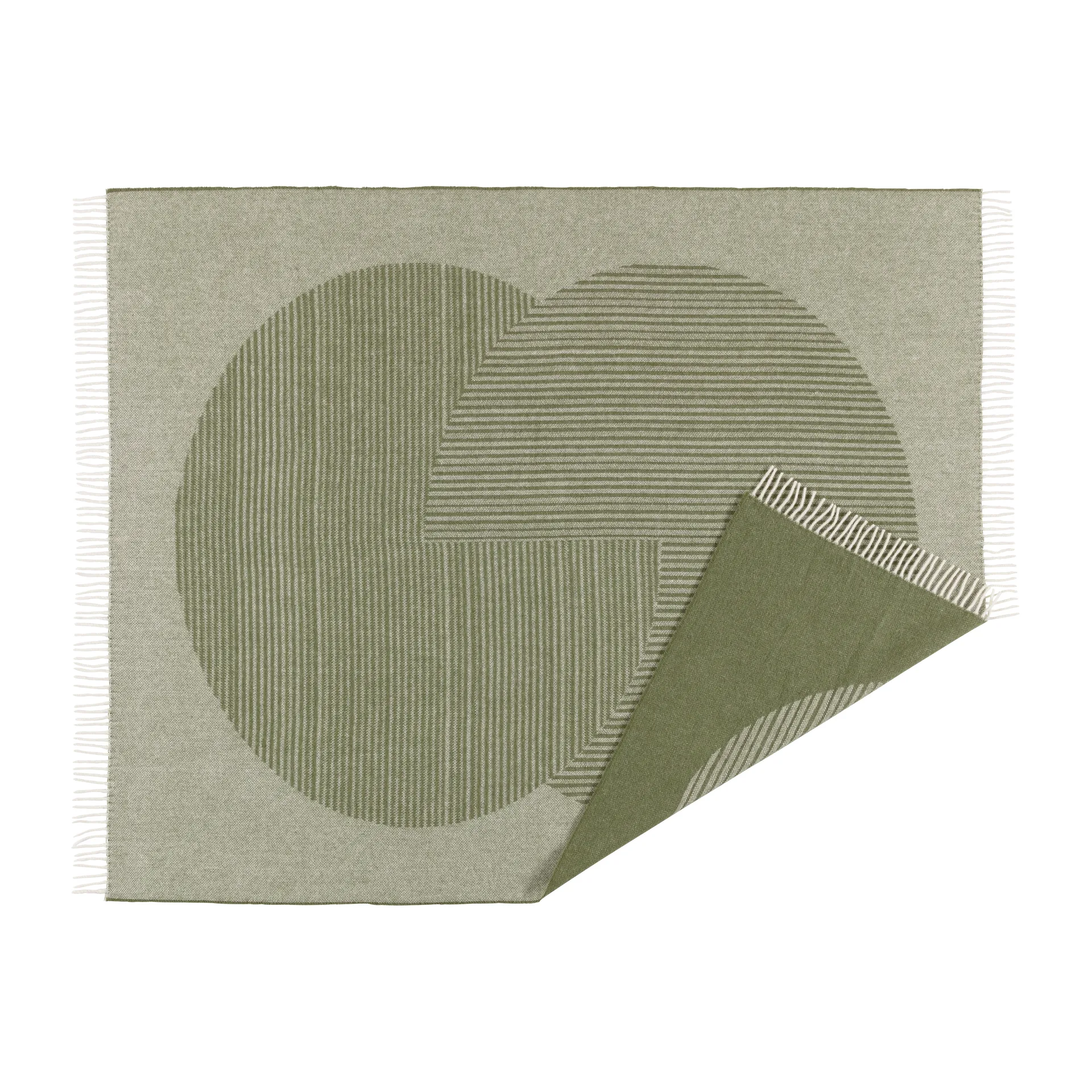 Circles μάλλινο ριχτάρι 130x185 cm, Πράσινο NJRD