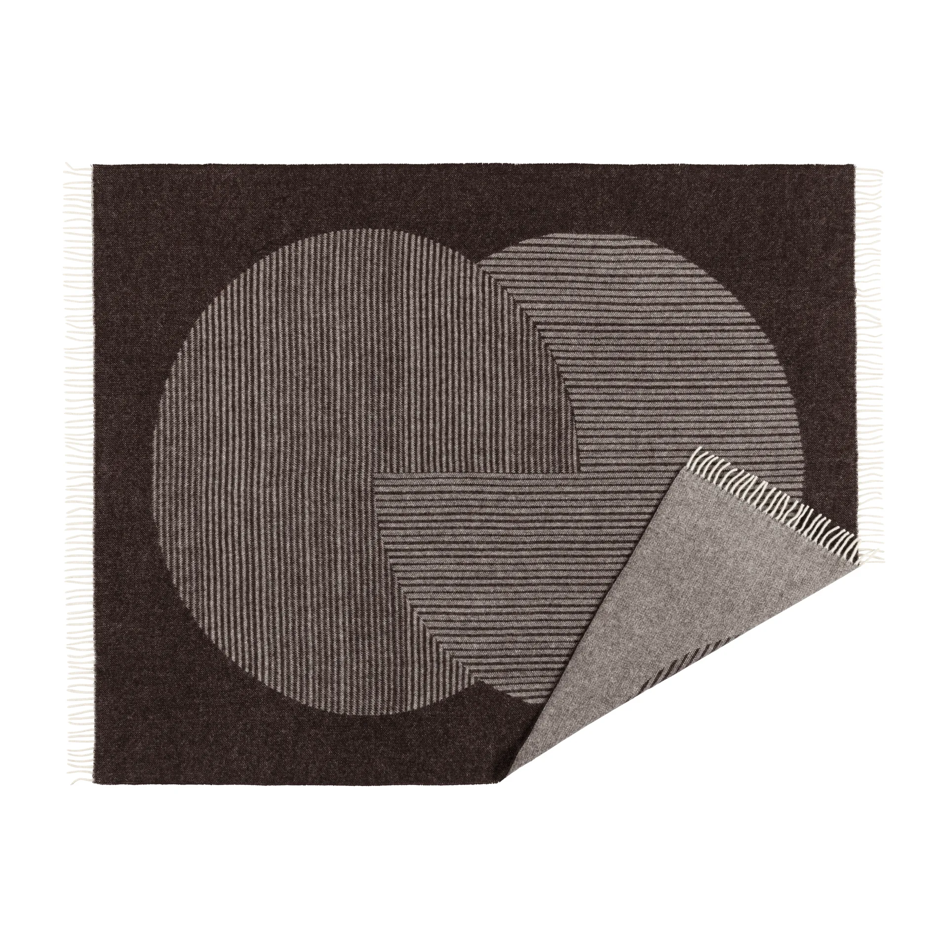 Circles μάλλινο ριχτάρι 130x185 cm, Καφέ NJRD