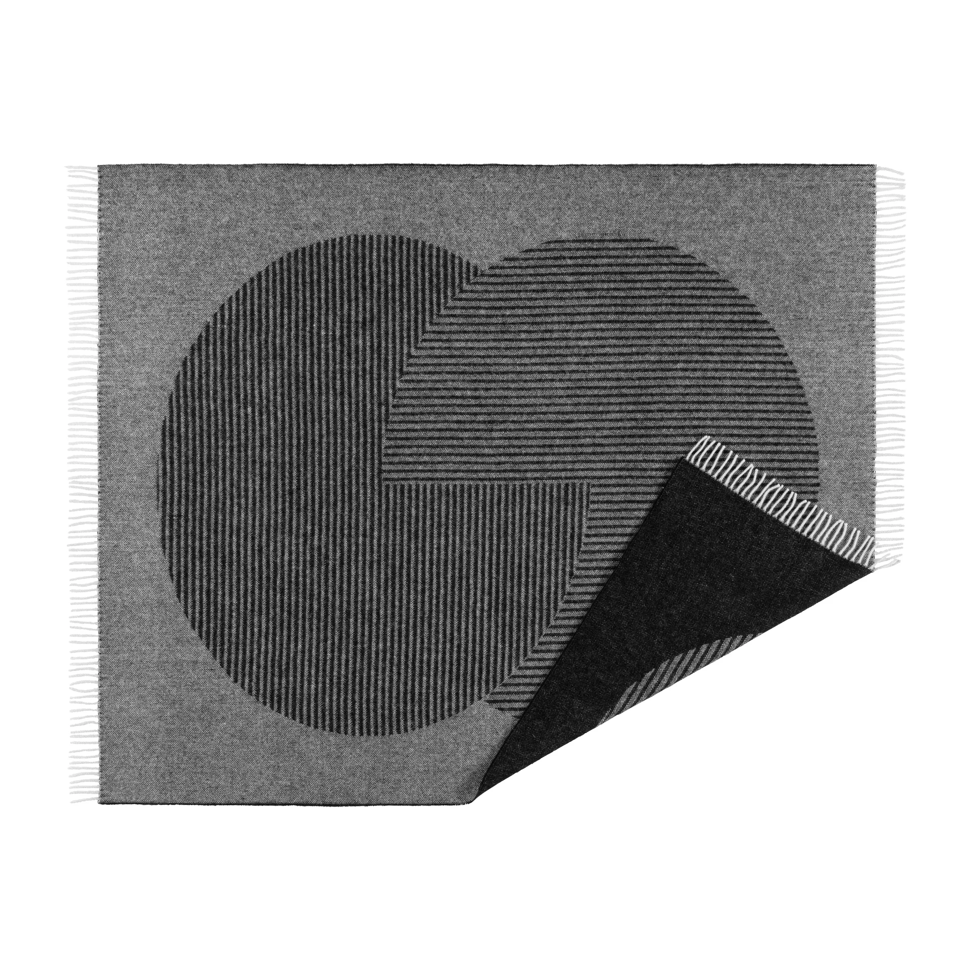 Circles μάλλινο ριχτάρι 130x185 cm, Μαύρο NJRD