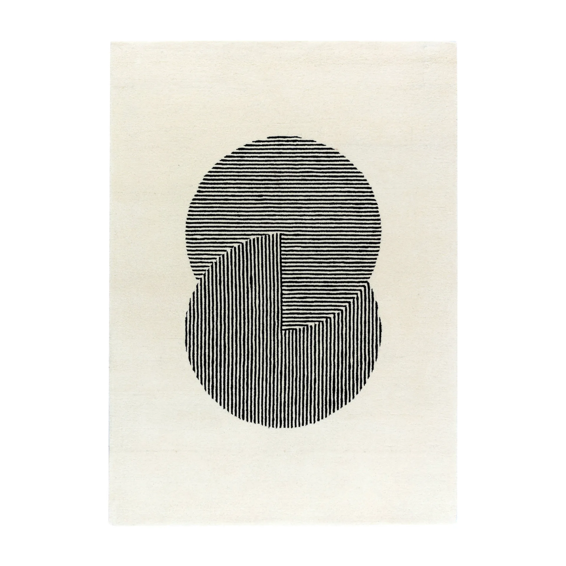 Circles μάλλινο χαλί natural λευκό, 170x240 cm NJRD