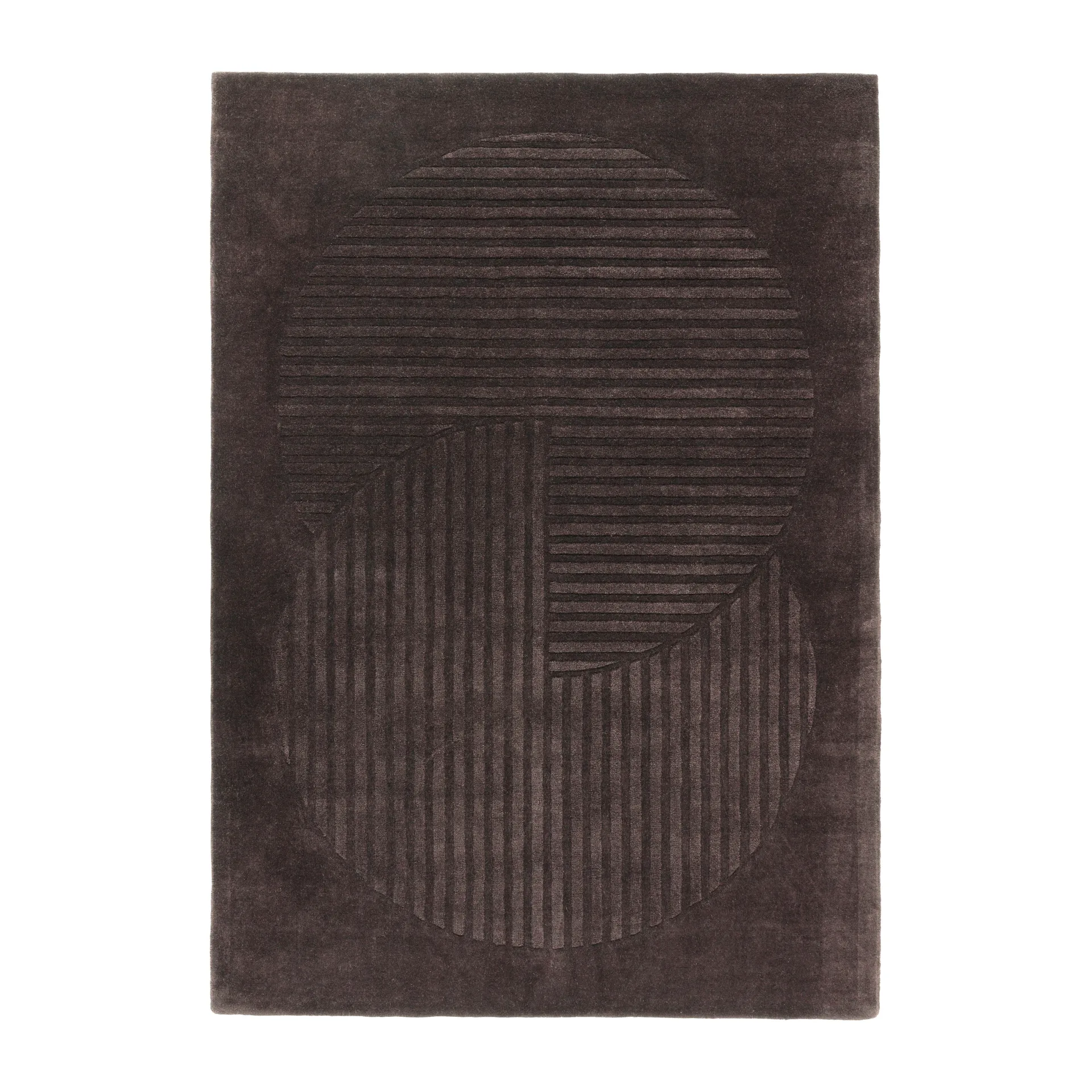 Levels μάλλινο χαλί κύκλοι καφέ, 170x240 cm NJRD