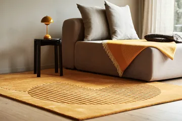 Χαλί από μαλλί Levels Circles - Κίτρινο, 170x240 cm - NJRD