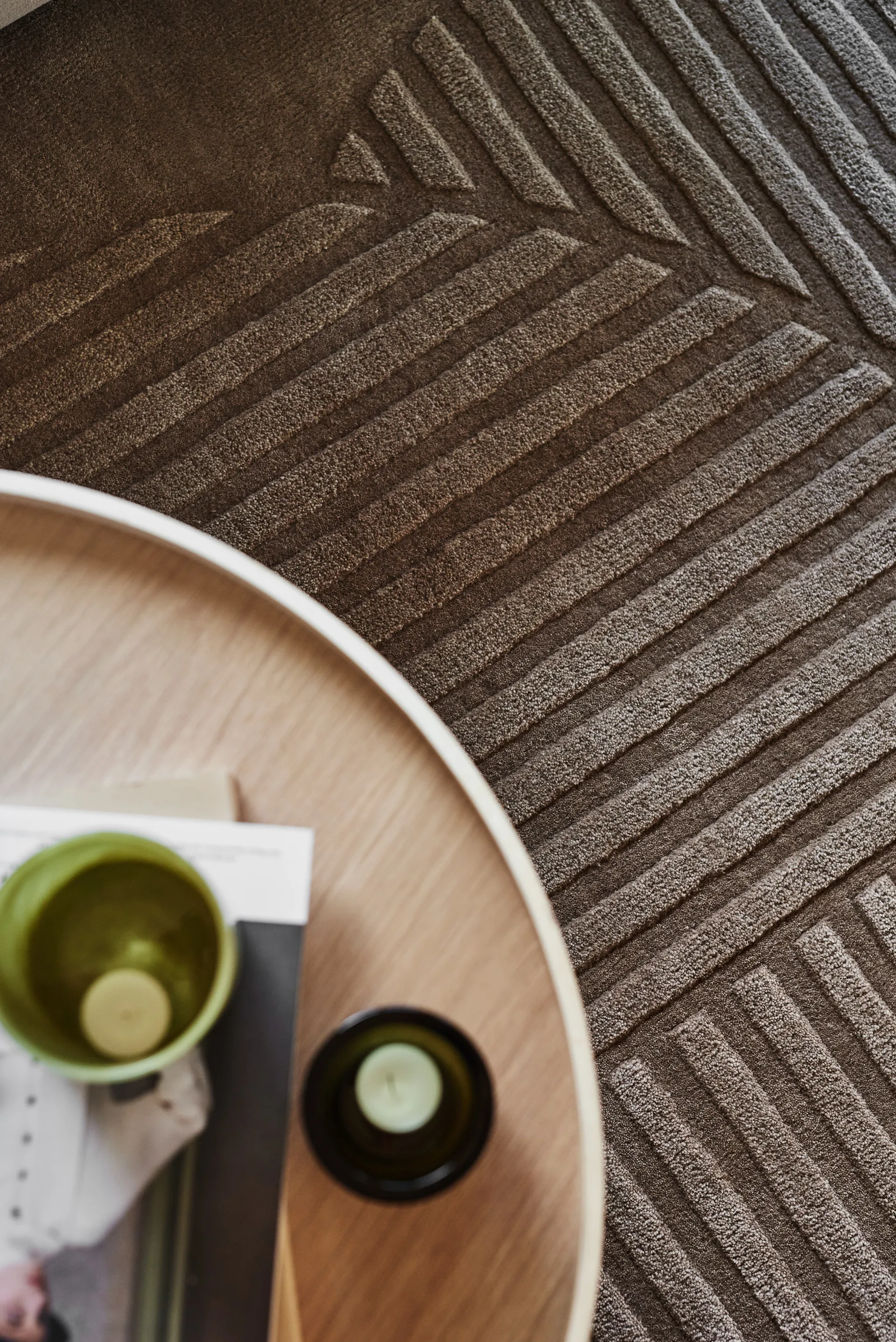 Χαλί από μαλλί Levels Circles, Taupe, 170x240 cm NJRD