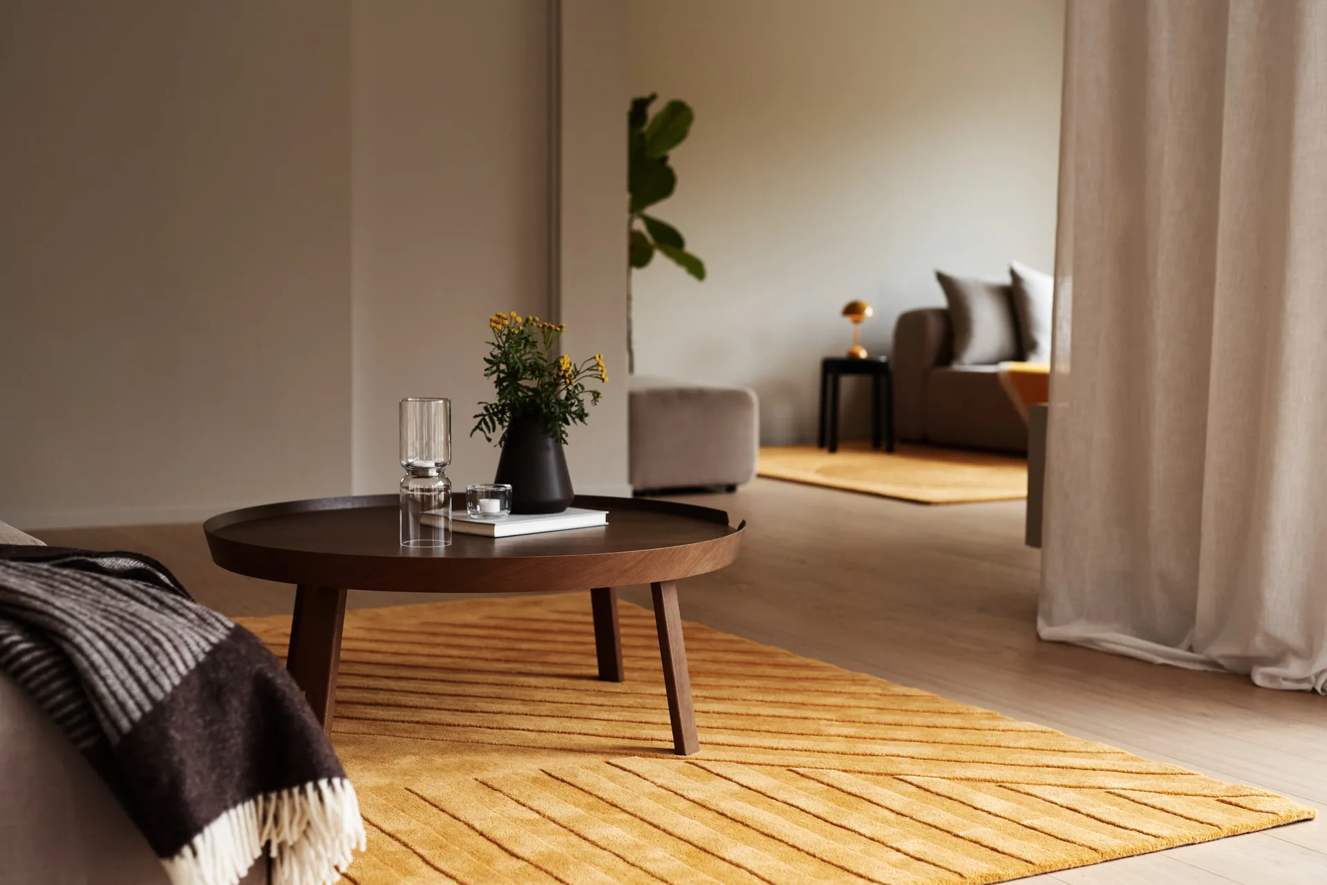 Χαλί από μαλλί Levels Stripes, Κίτρινο, 170x240 cm NJRD