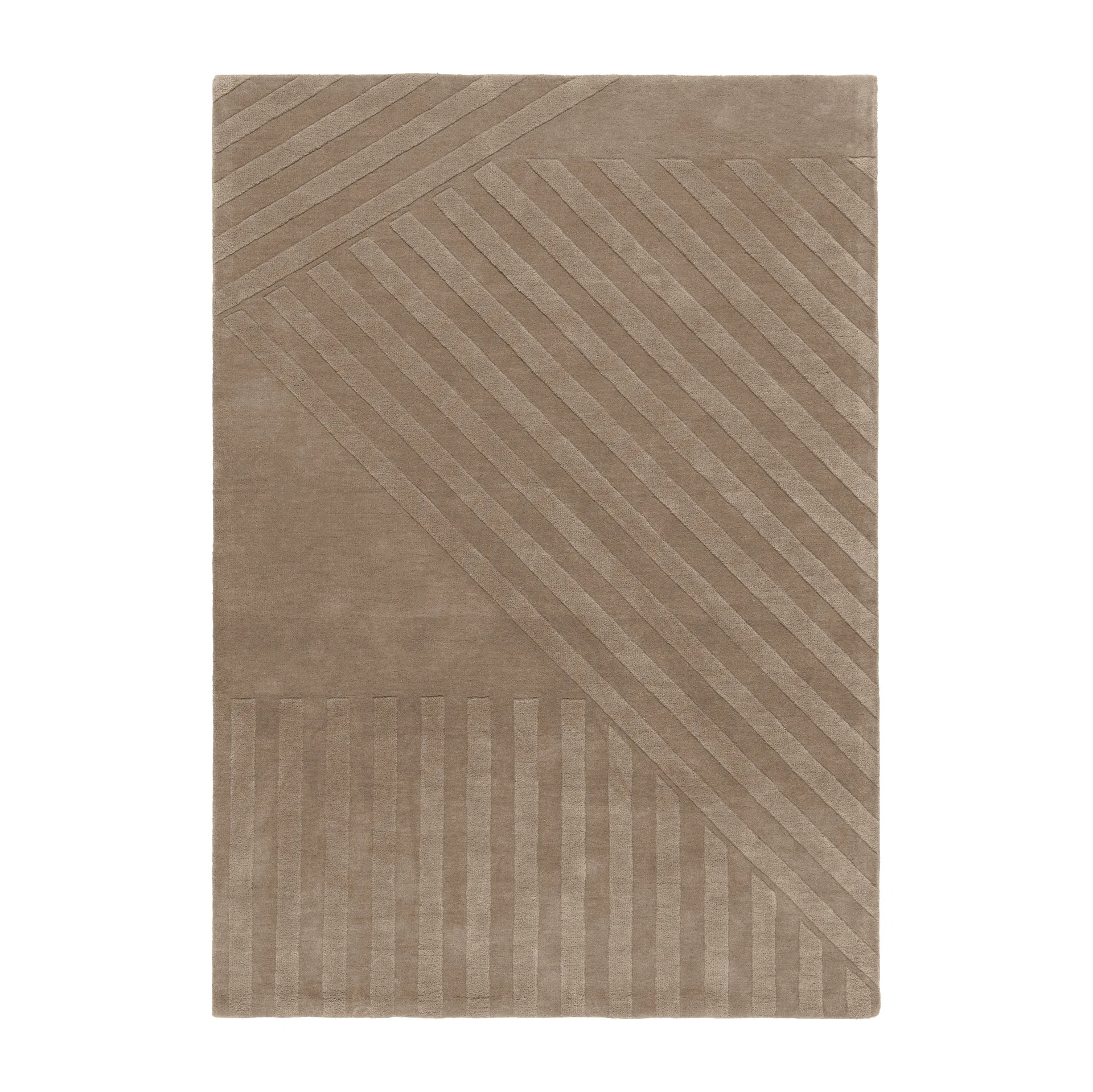Χαλί από μαλλί Levels Stripes, Taupe, 170x240 cm NJRD