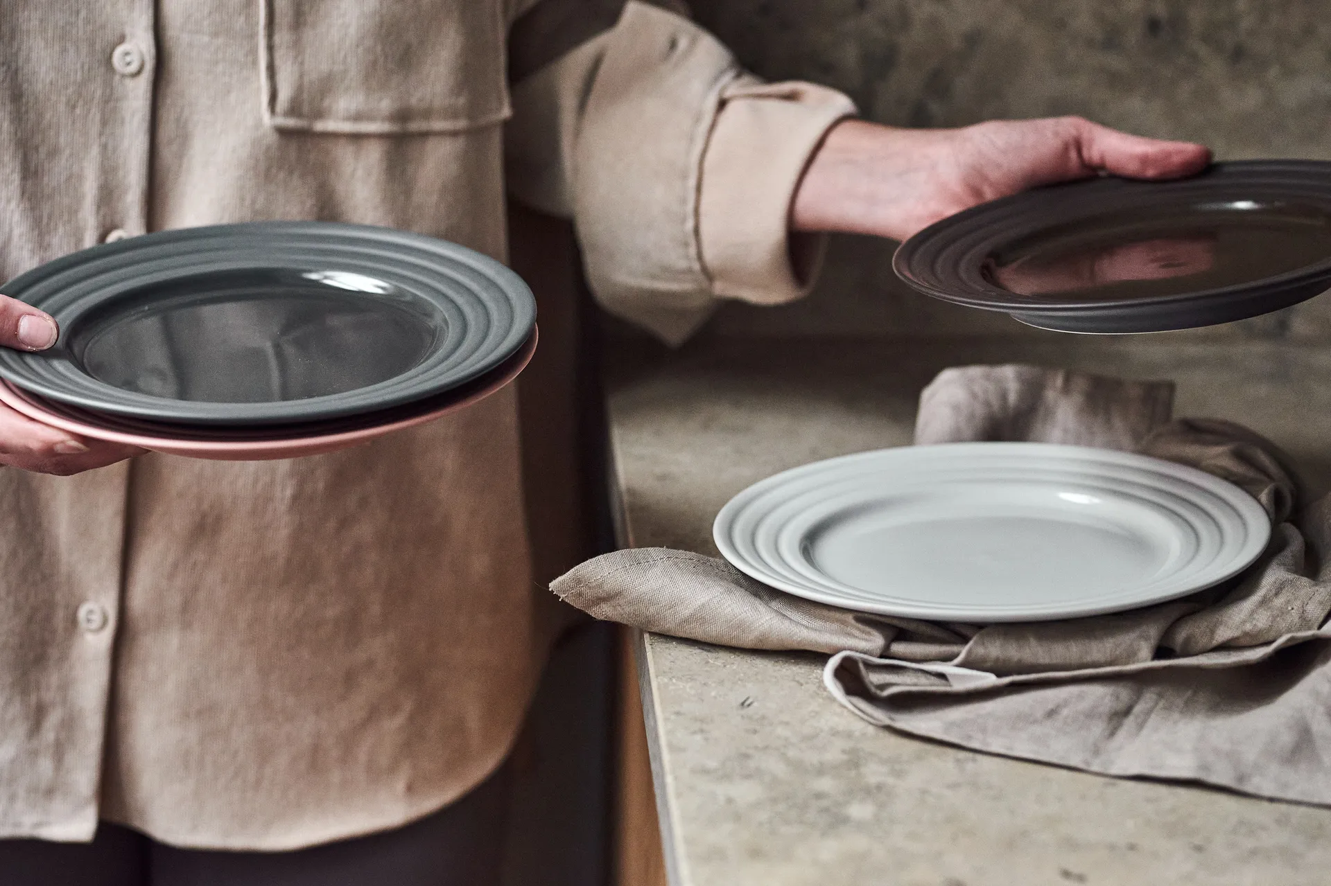 Lines πιάτο Ø 27 cm συσκευασία με 6 τεμ., λευκό NJRD