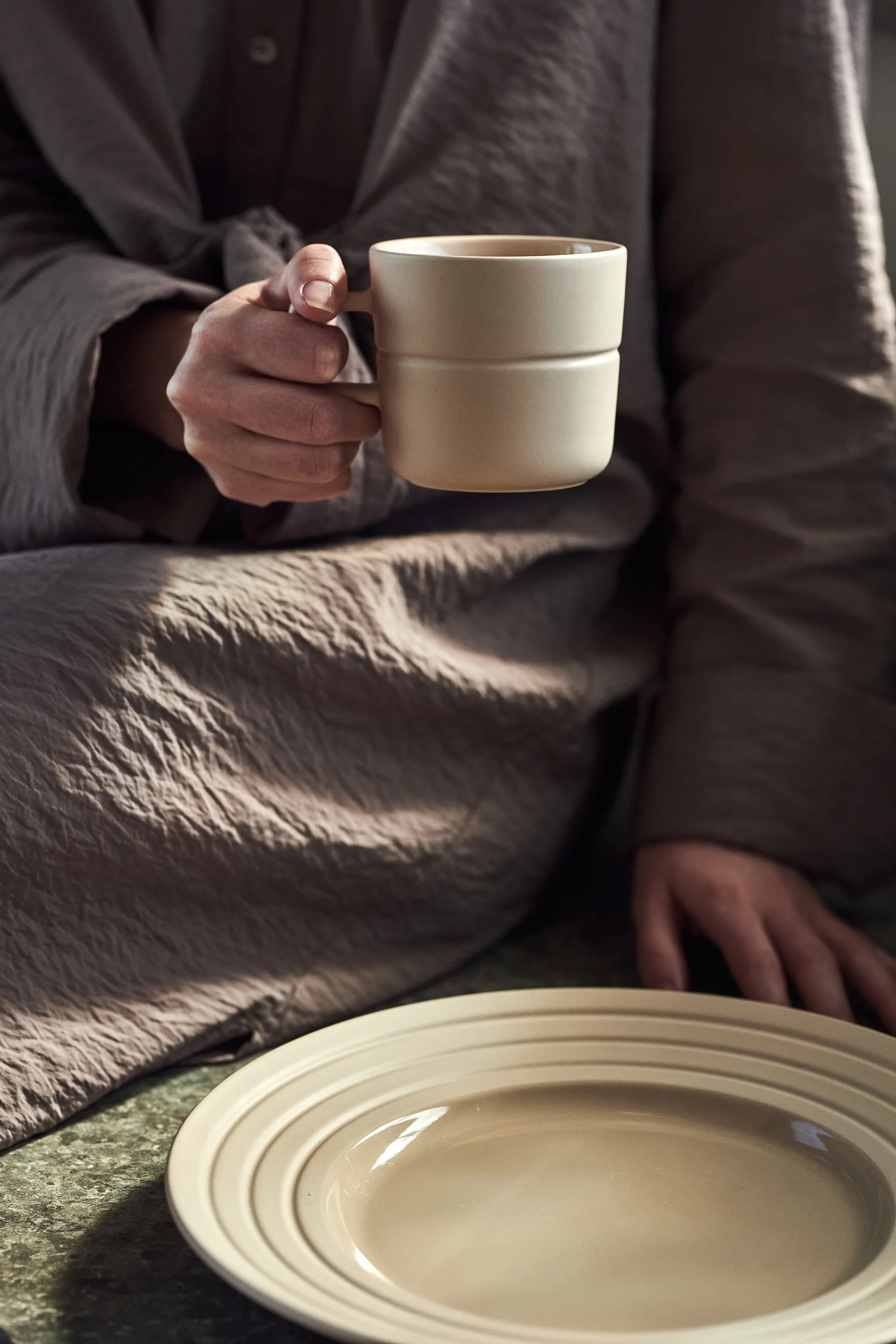 Lines πιάτο Ø 27 cm συσκευασία με 6 τεμ., μπεζ NJRD