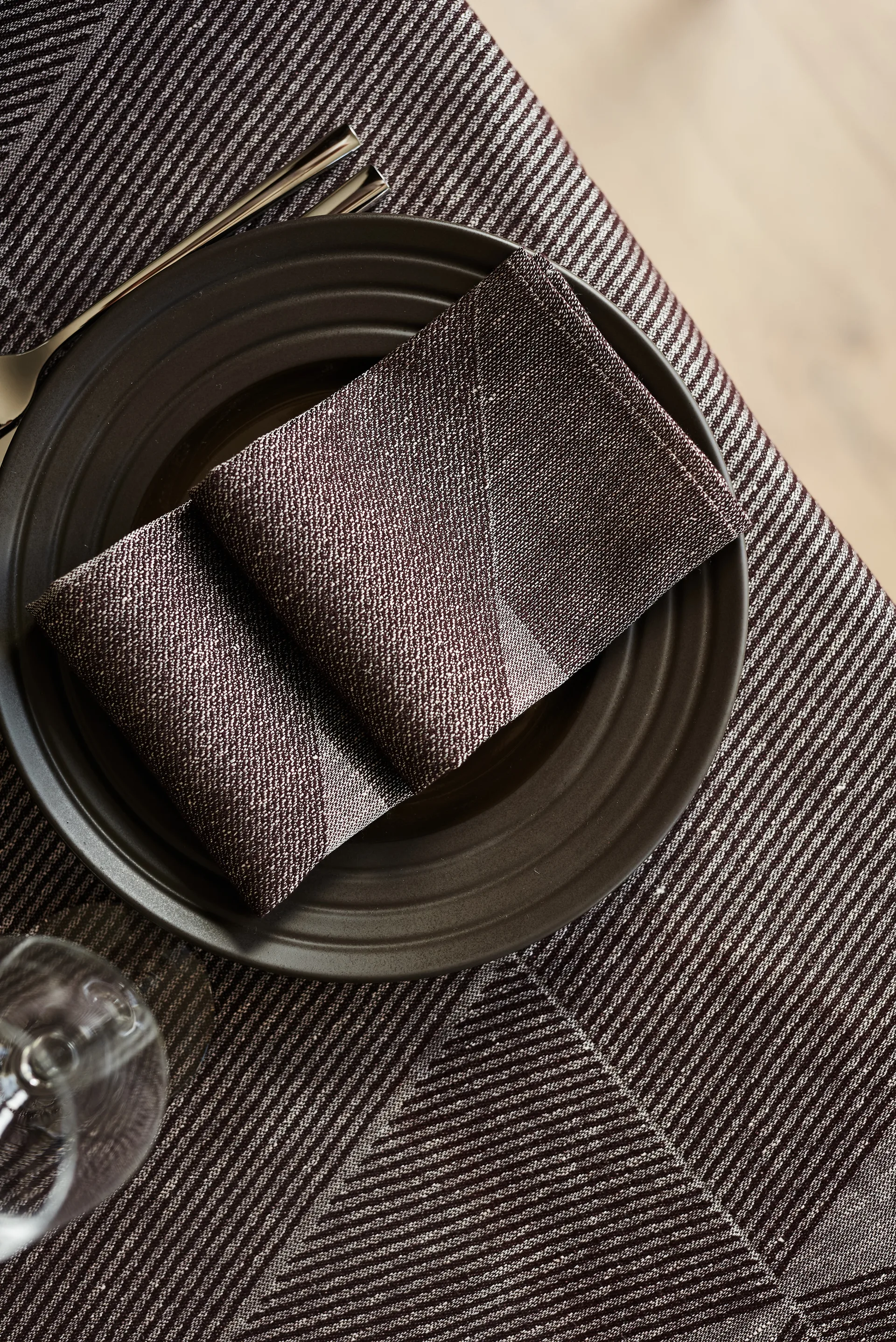 Metric πετσέτα 47x47 cm Συσκευασία 4 τεμαχίων, Καφέ-λευκό NJRD