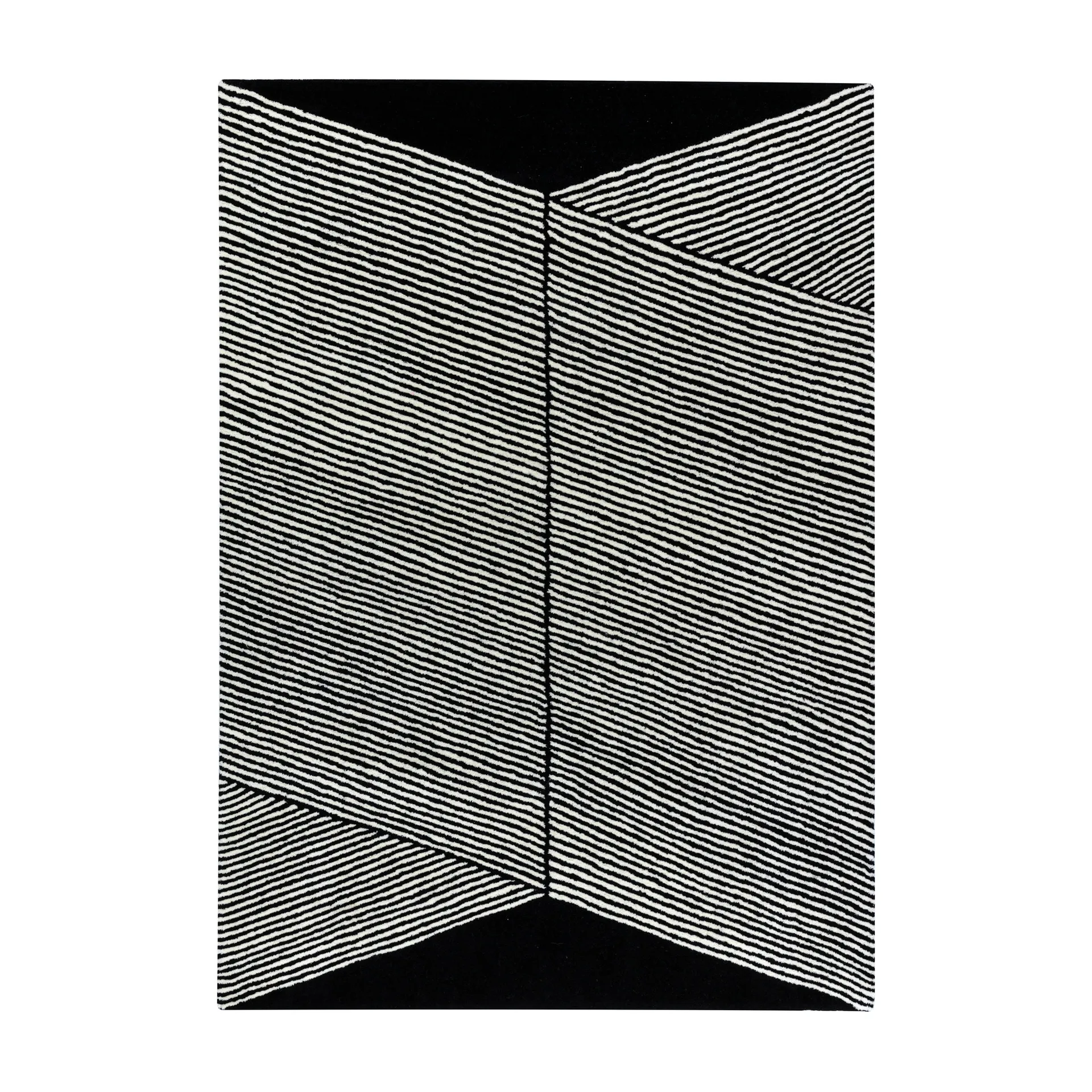 Rectangles μάλλινο χαλί μαύρο, 170x240 cm NJRD
