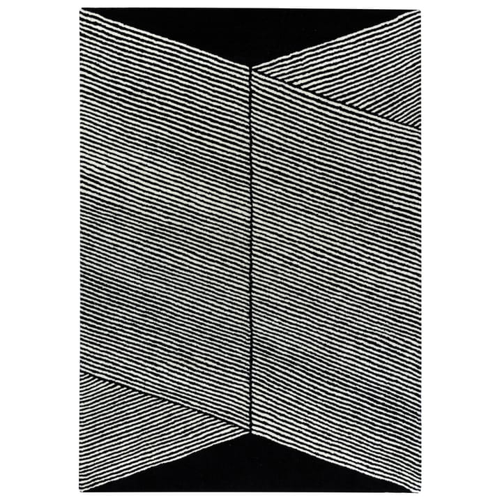 Rectangles μάλλινο χαλί μαύρο - 200x300 cm - NJRD