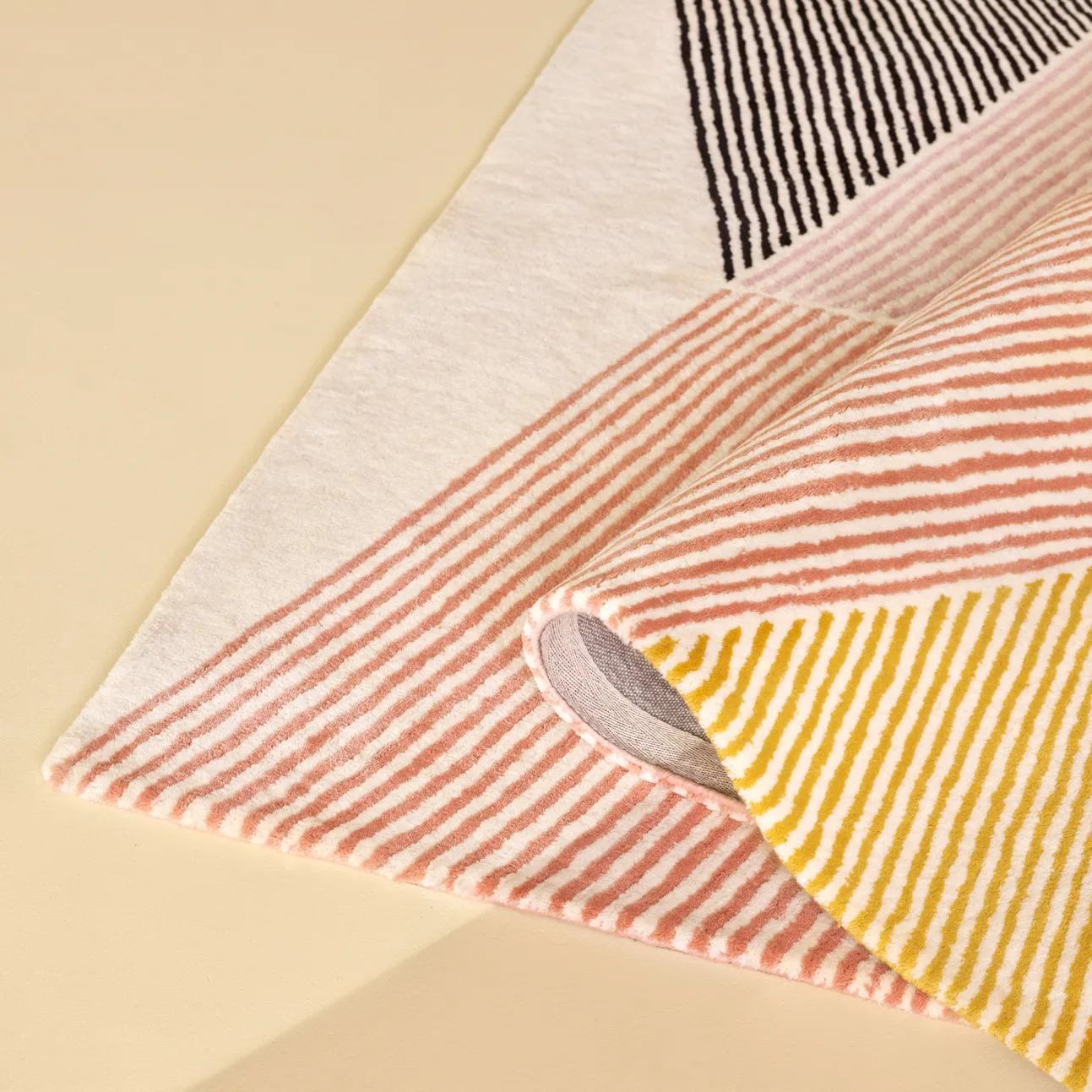 Rectangles μάλλινο χαλί ροζ, 200x300 cm NJRD