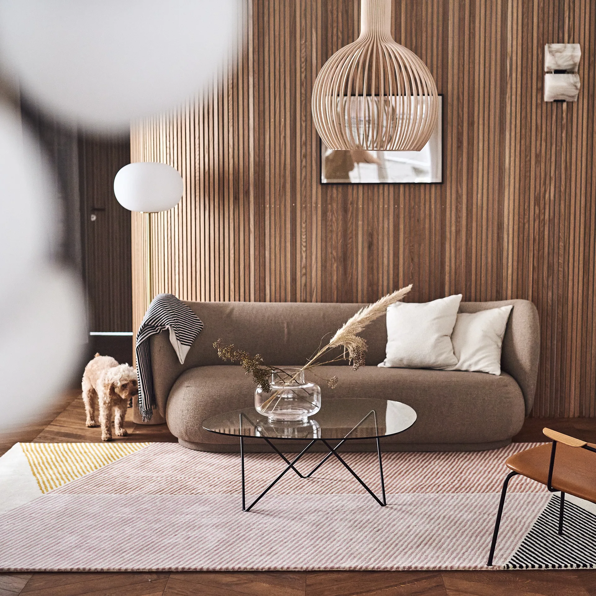 Rectangles μάλλινο χαλί ροζ, 200x300 cm NJRD