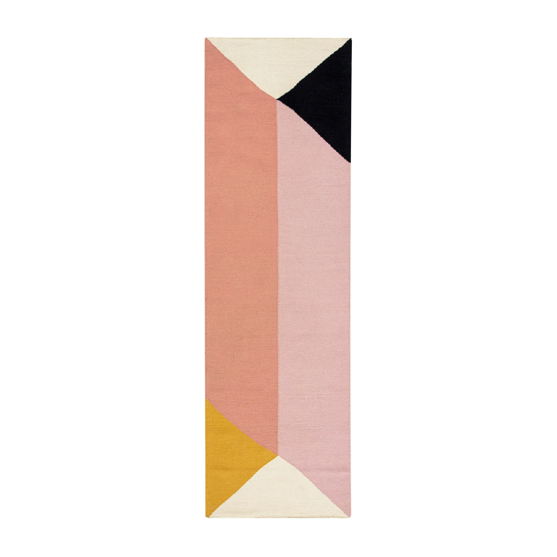 Rectangles μπλοκ κελίμ χαλί ροζ, 80x240 cm NJRD