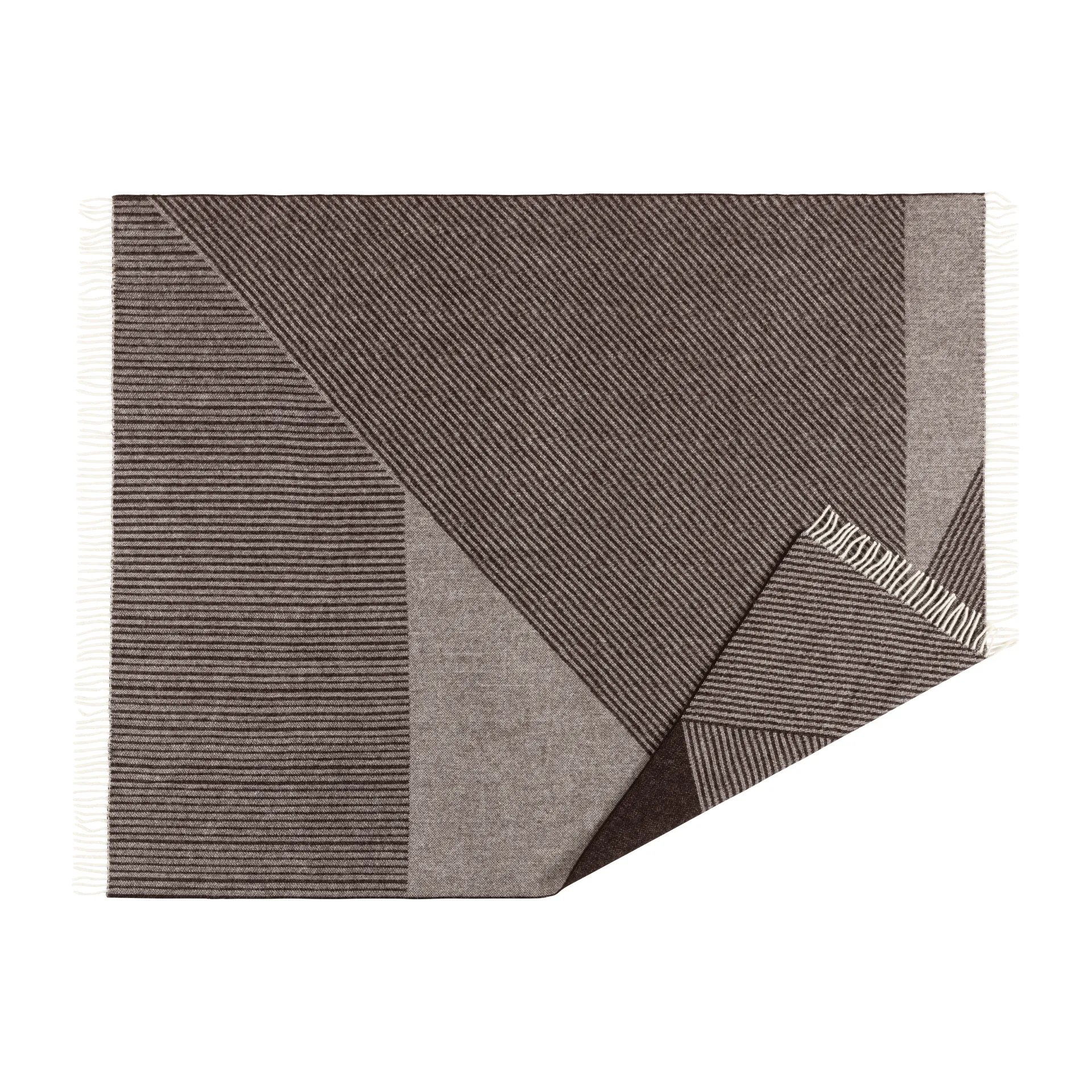 Stripes μάλλινο χαλί 130x185 cm, Καφέ NJRD