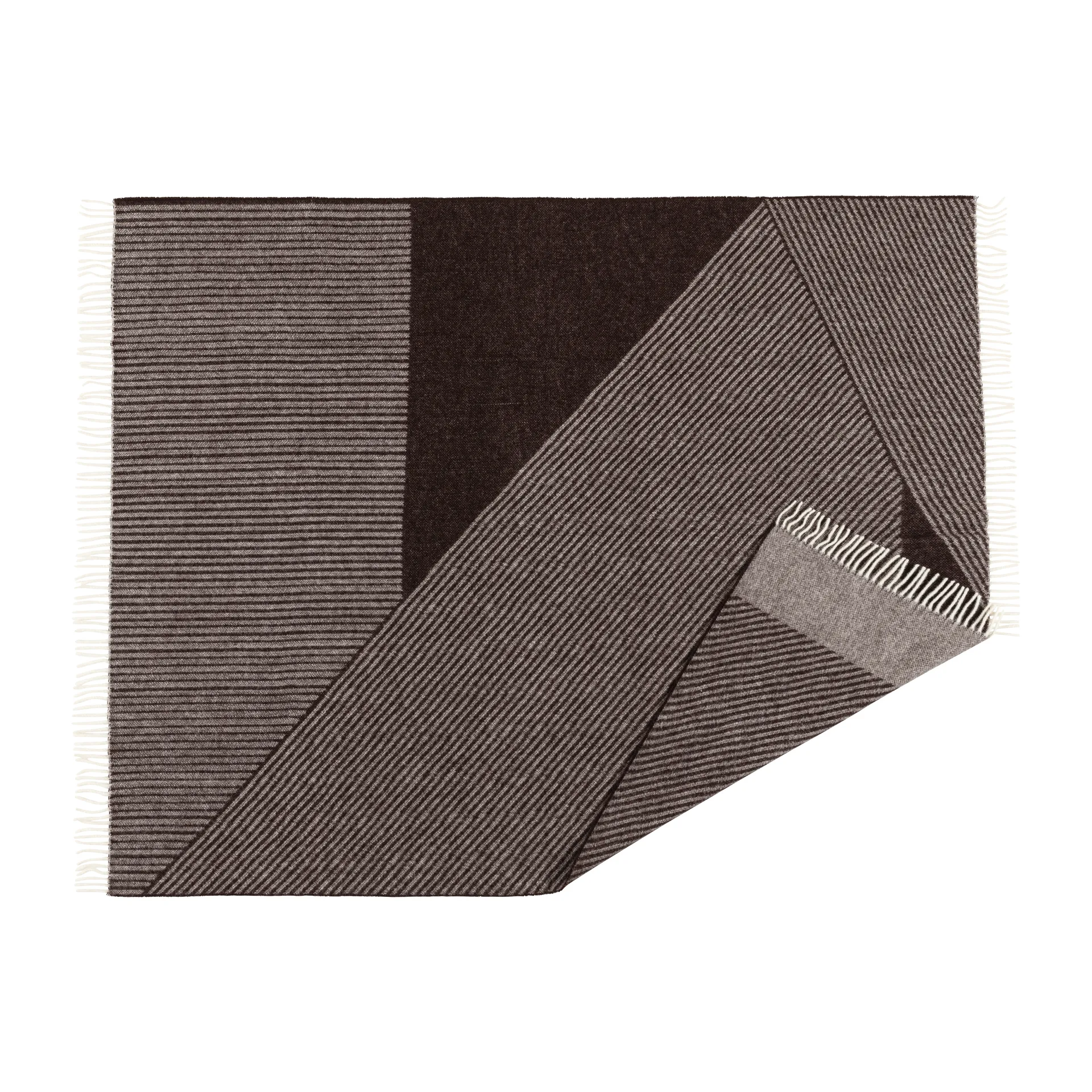 Stripes μάλλινο χαλί 130x185 cm, Καφέ NJRD