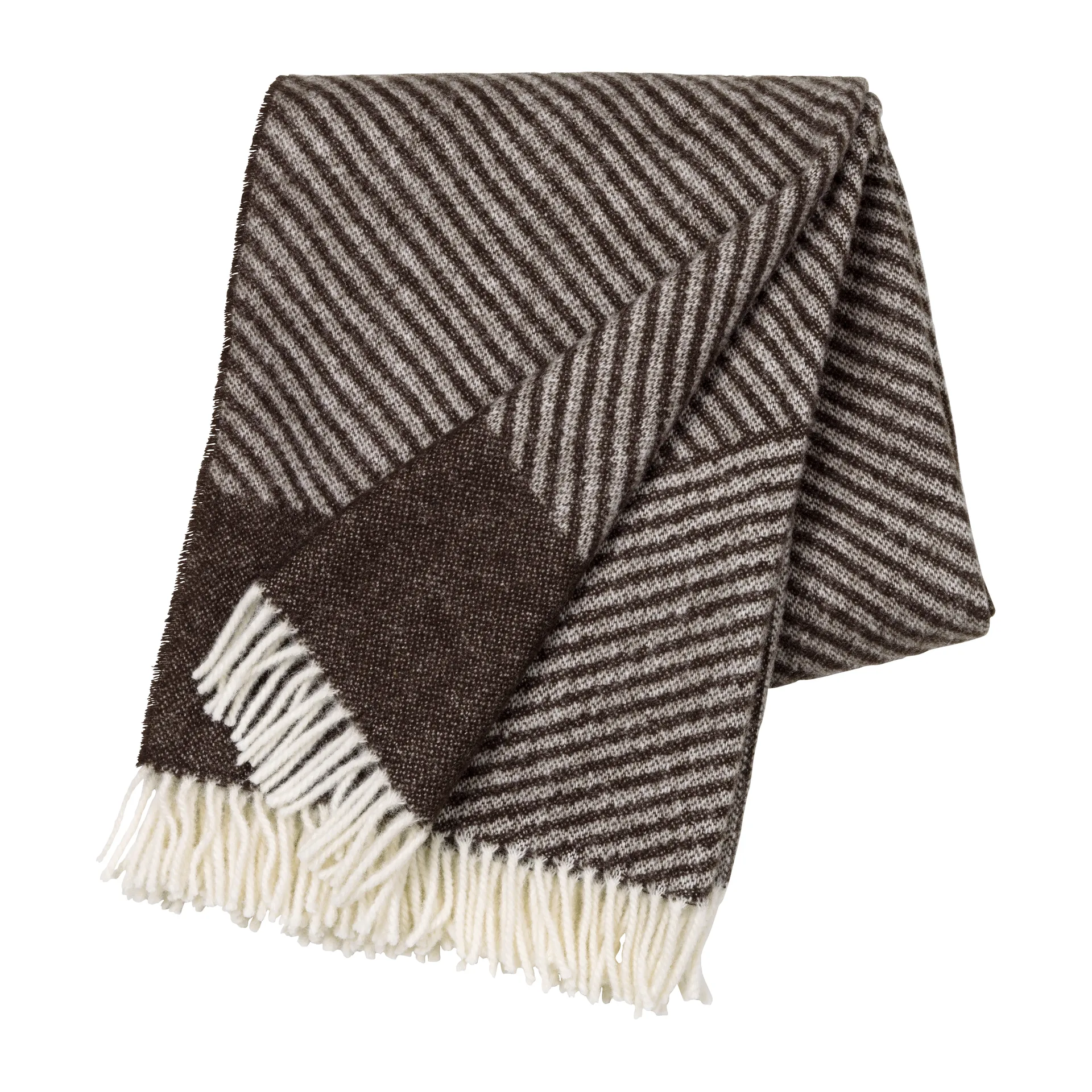Stripes μάλλινο χαλί 130x185 cm, Καφέ NJRD