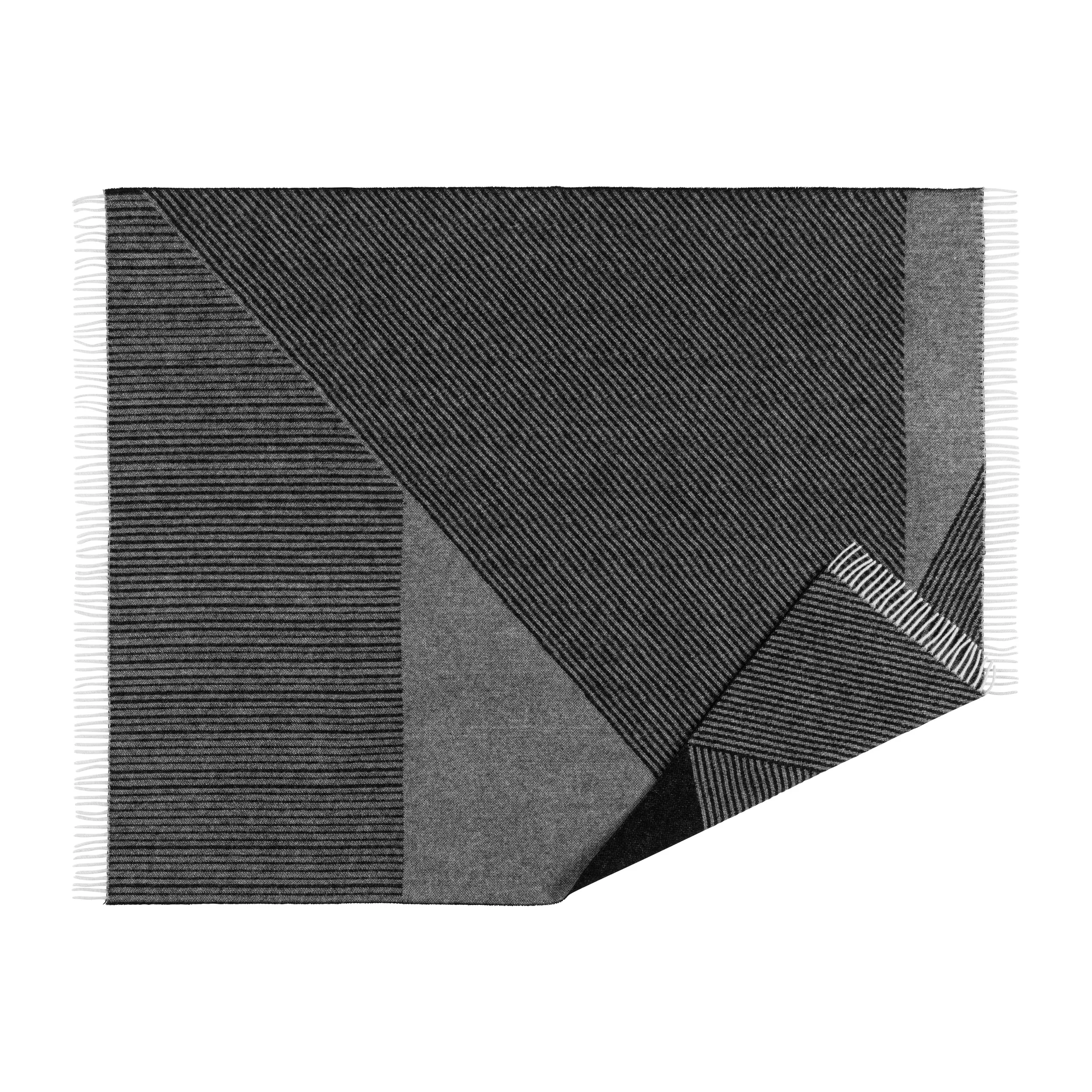Stripes μάλλινο χαλί 130x185 cm, Μαύρο NJRD