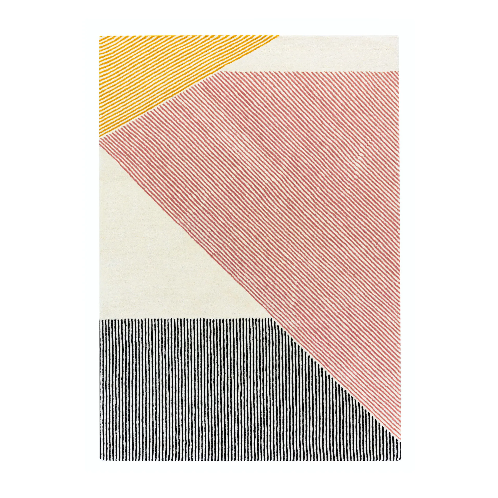 Stripes μάλλινο χαλί ροζ , 170x240 cm NJRD