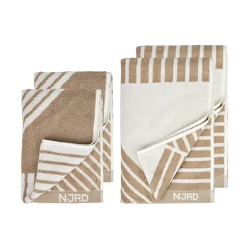 Stripes σετ πετσετών 4 τεμάχια - Μπεζ - NJRD