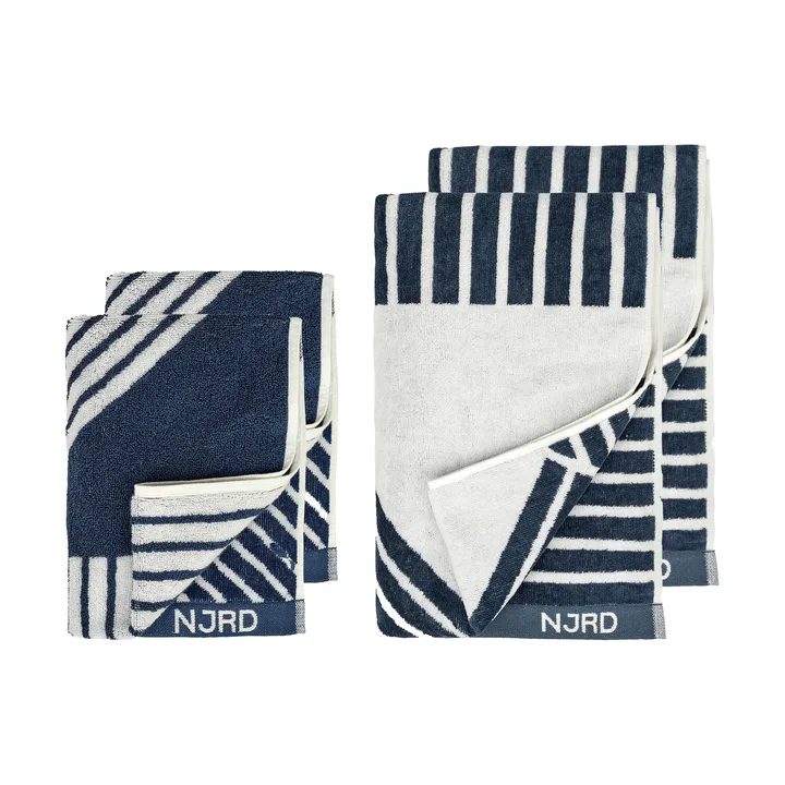 Stripes σετ πετσετών 4 τεμάχια - Μπλε - NJRD