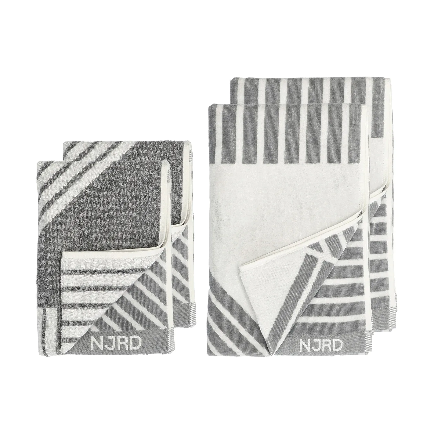 Stripes σετ πετσετών 4 τεμάχια - Γκρι,  NJRD