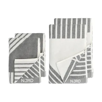 Stripes σετ πετσετών 4 τεμάχια - Γκρι - NJRD