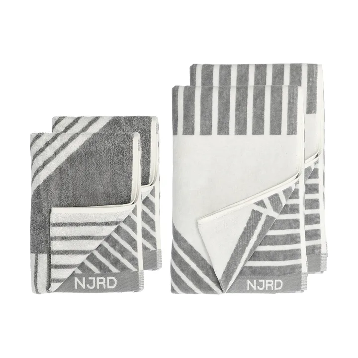 Stripes σετ πετσετών 4 τεμάχια - Γκρι - NJRD