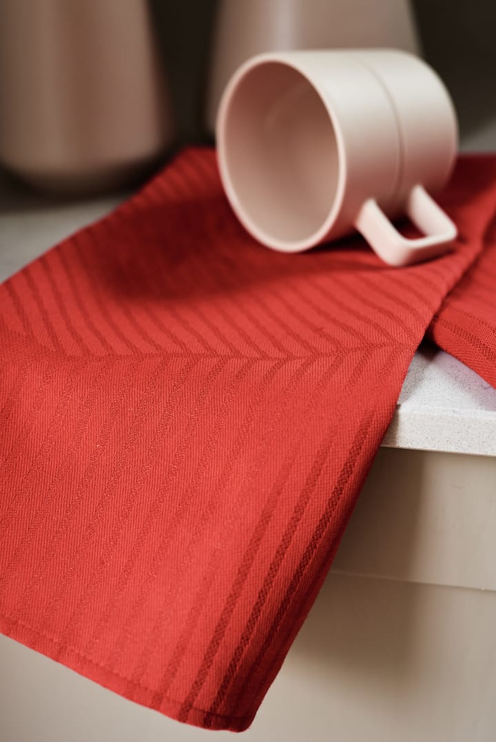 Stripes πετσέτα κουζίνας 47x70 cm συσκευασία 2 τεμαχίων - Κόκκινο - NJRD