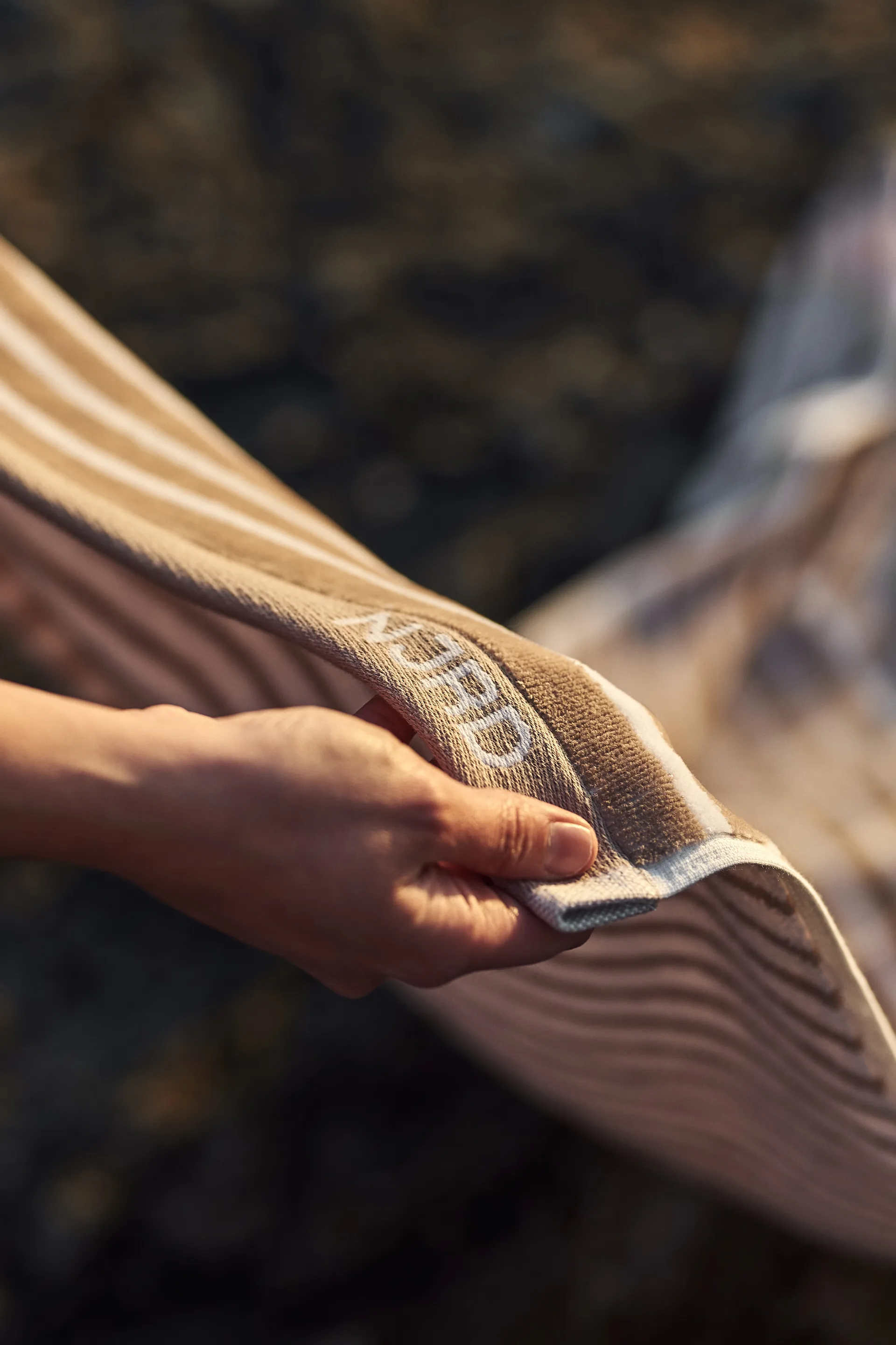 Stripes πετσέτα μπάνιου 70x140 cm, Μπεζ NJRD