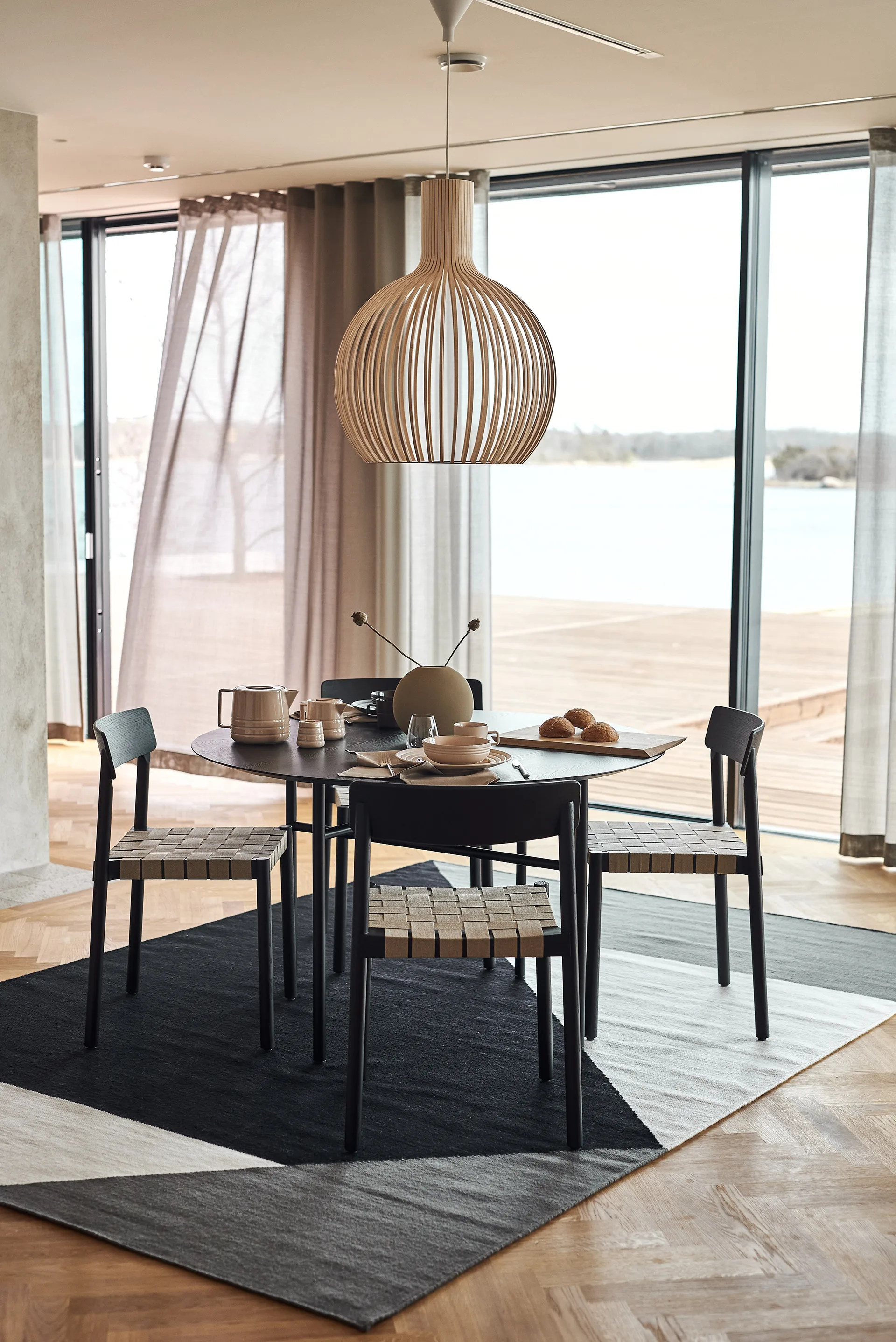 Stripes blocks kelim χαλί μαύρο, 170x240 cm NJRD