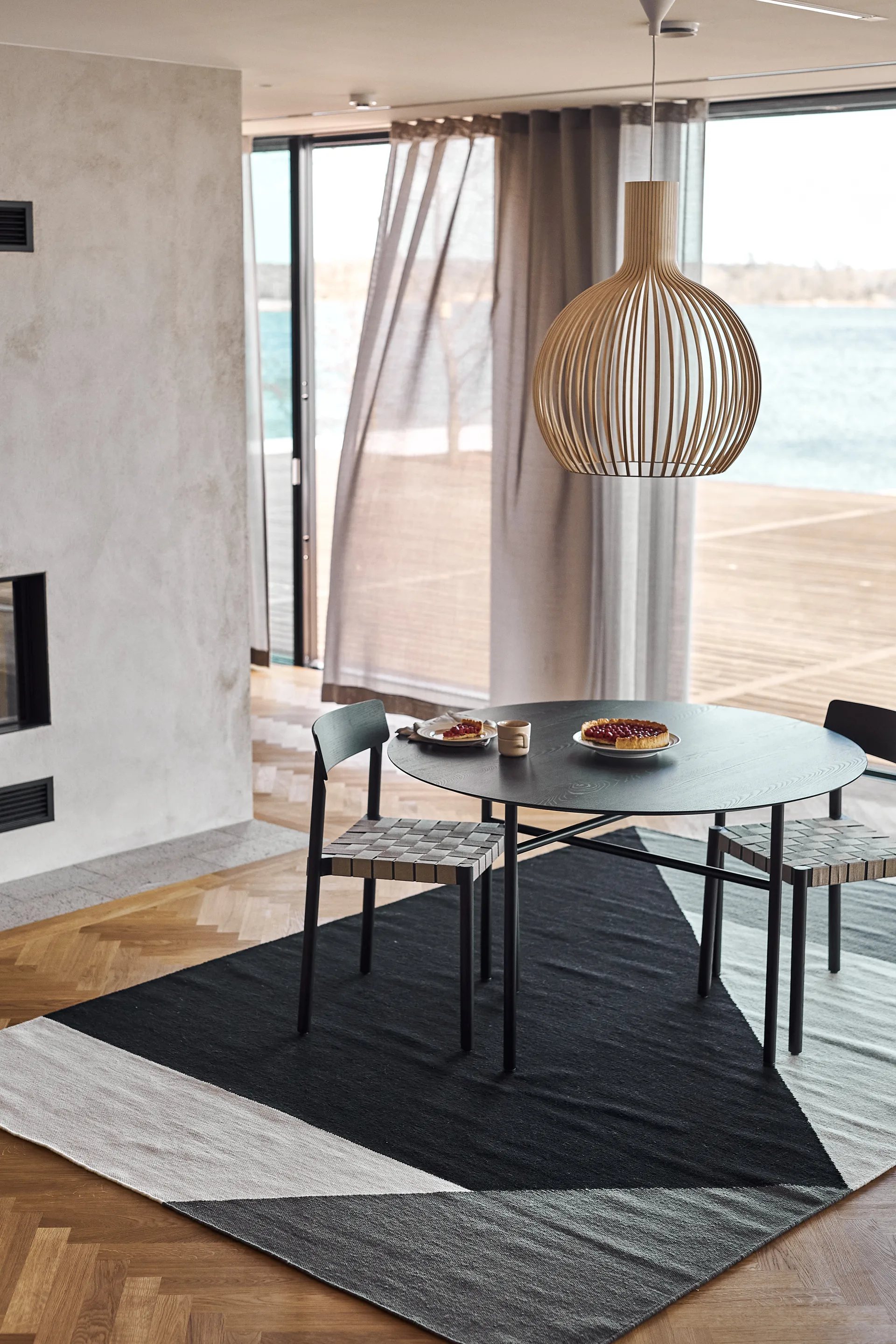 Stripes blocks kelim χαλί μαύρο, 170x240 cm NJRD