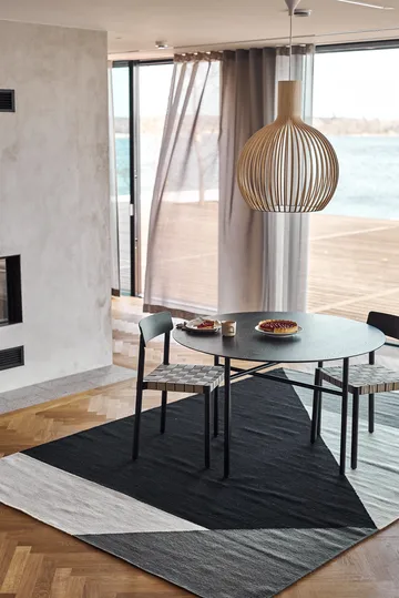 Stripes blocks kelim χαλί μαύρο - 170x240 cm - NJRD