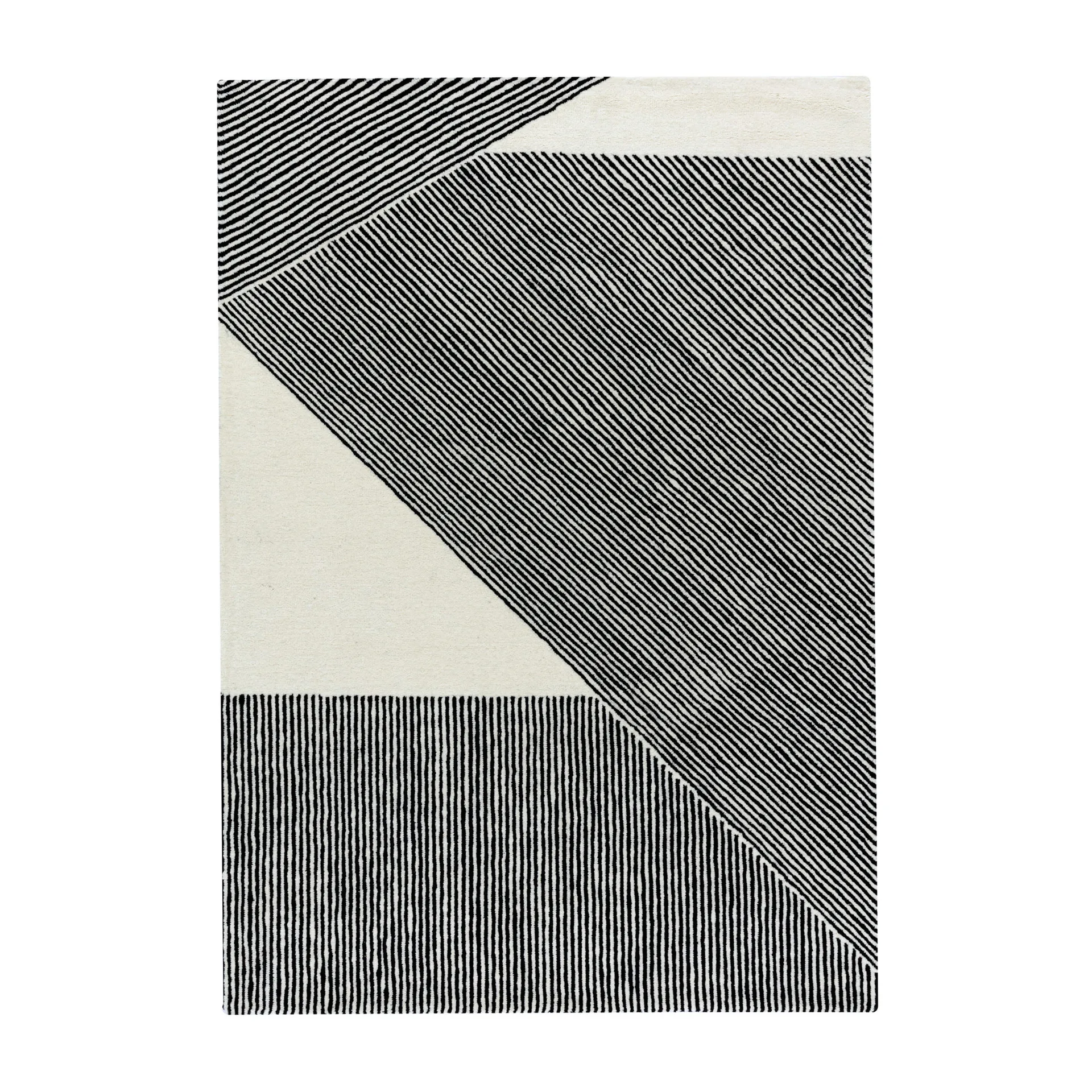 Stripes μάλλινο χαλί natural white (λευκό), 170x240 cm NJRD