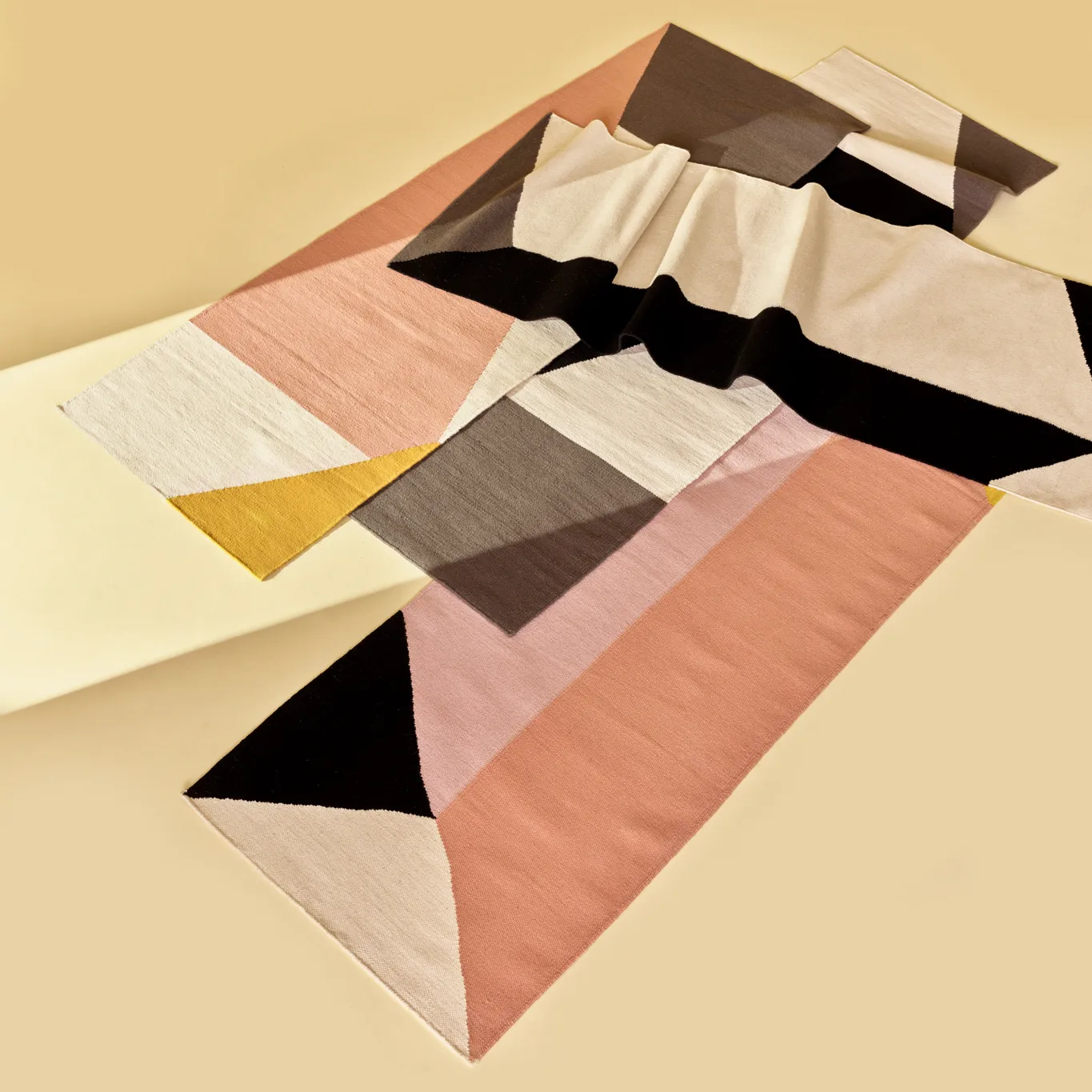 Triangles κιλίμι φυσικό λευκό, 80x240 cm NJRD