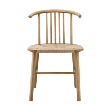 VIOR καρέκλα τραπεζαρίας από ξύλο δρυ/ψάθα - Λουστραρισμένη δρυς-φύση - NJRD