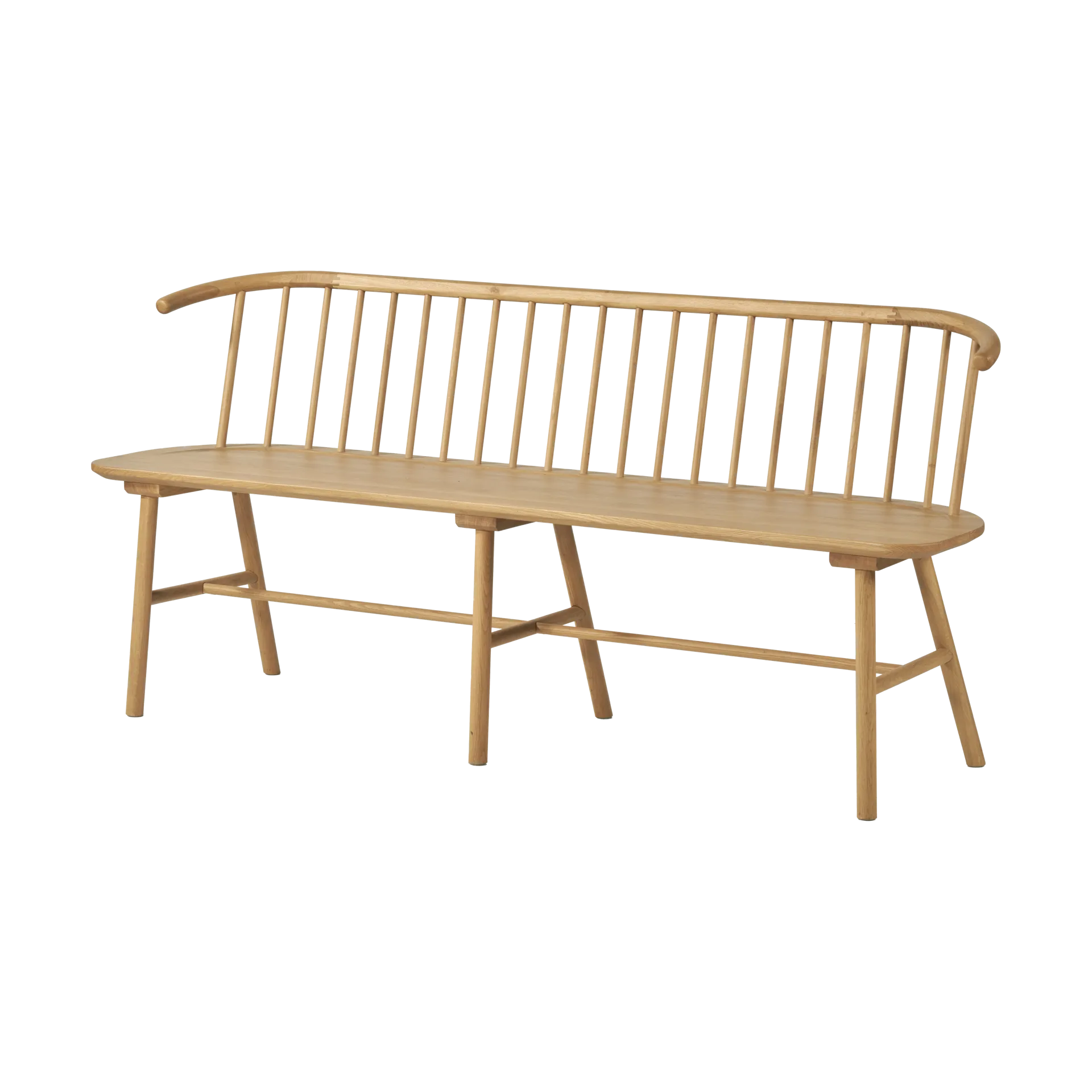 VIOR πάγκος με πλάτη, Λουστραρισμένη δρυς NJRD