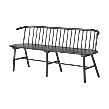 VIOR πάγκος με πλάτη - Μαύρη λακαρισμένη δρυς - NJRD