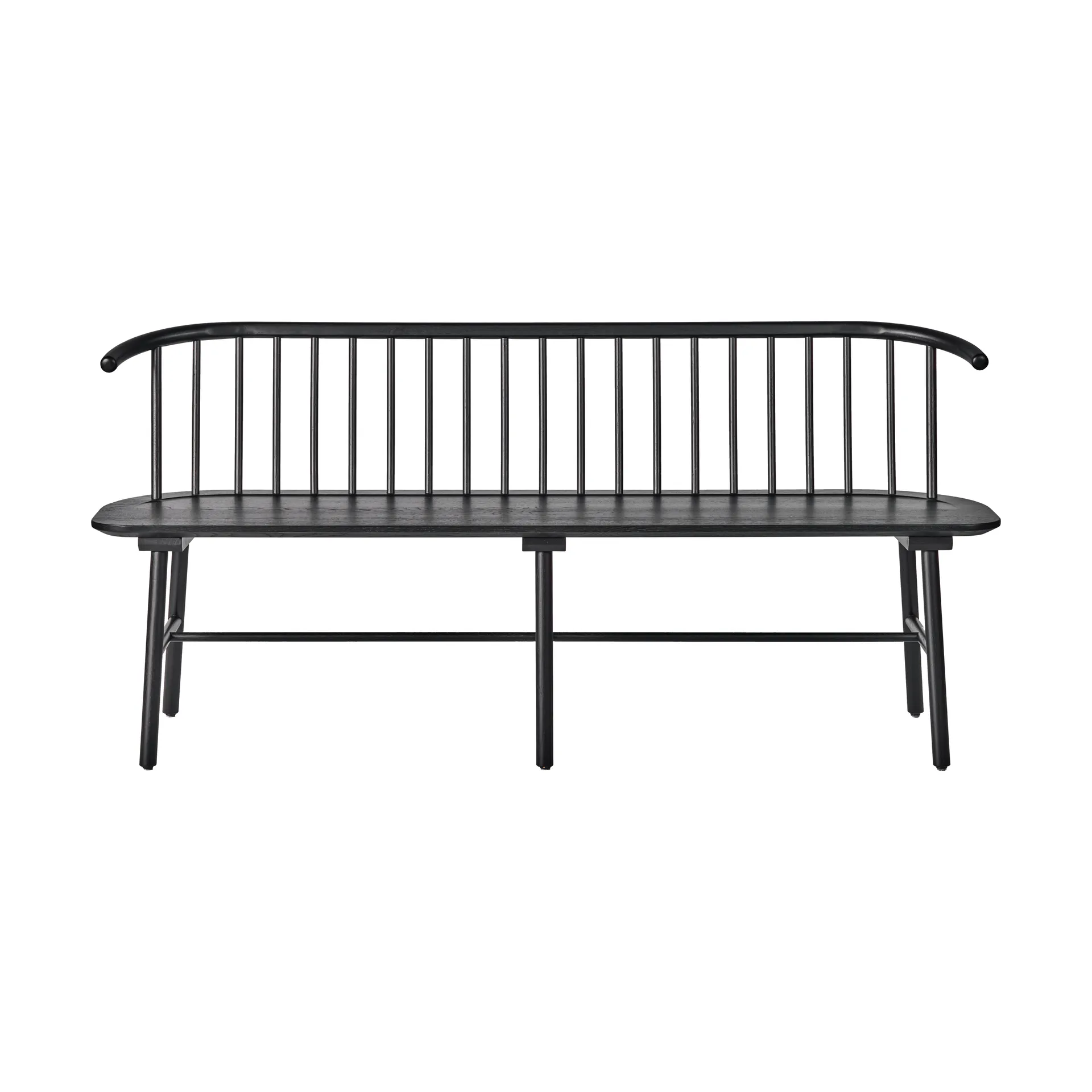 VIOR πάγκος με πλάτη, Μαύρη λακαρισμένη δρυς NJRD