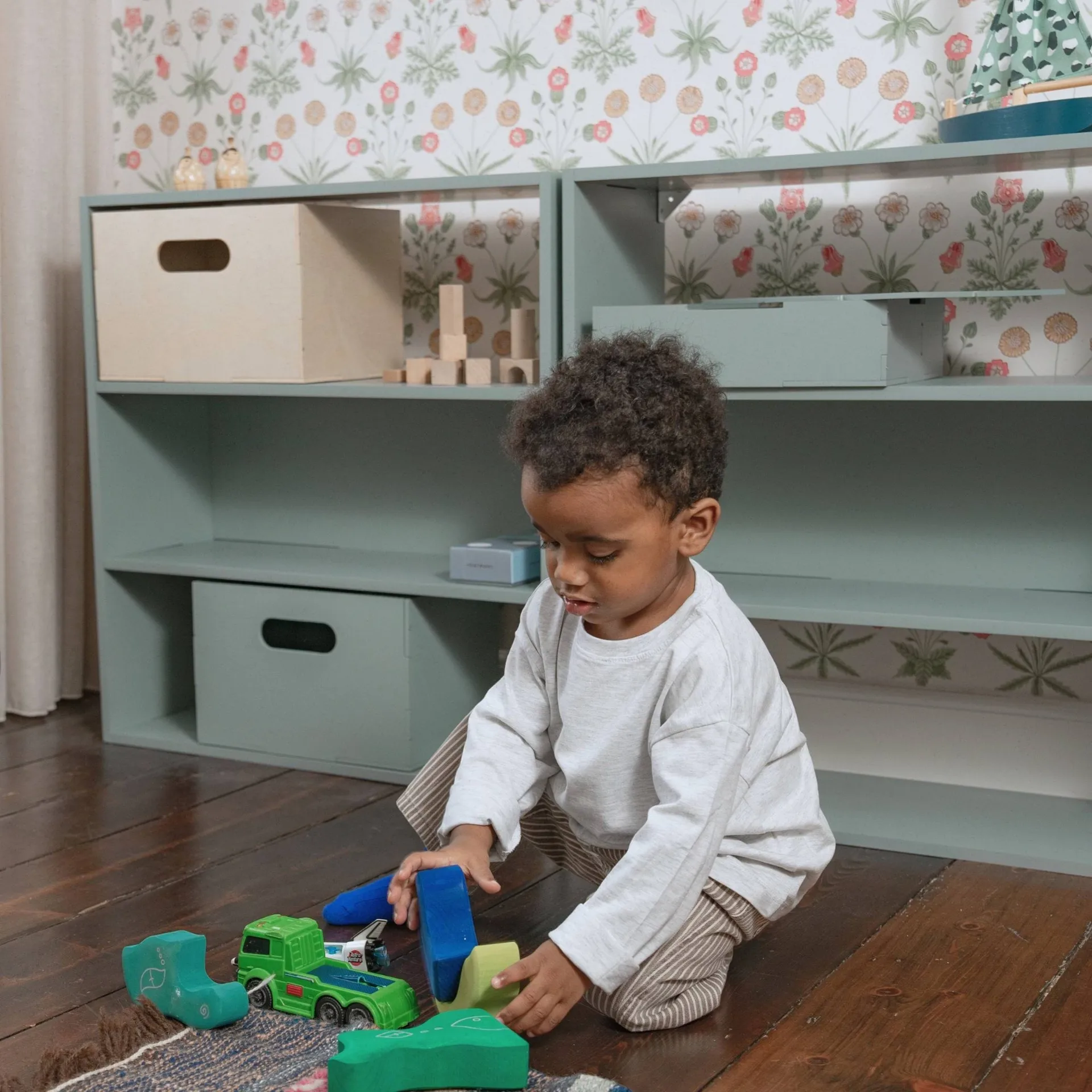 Ράφι παιδικού δωματίου Kiddo Shelving, Πράσινο της ελιάς Nofred